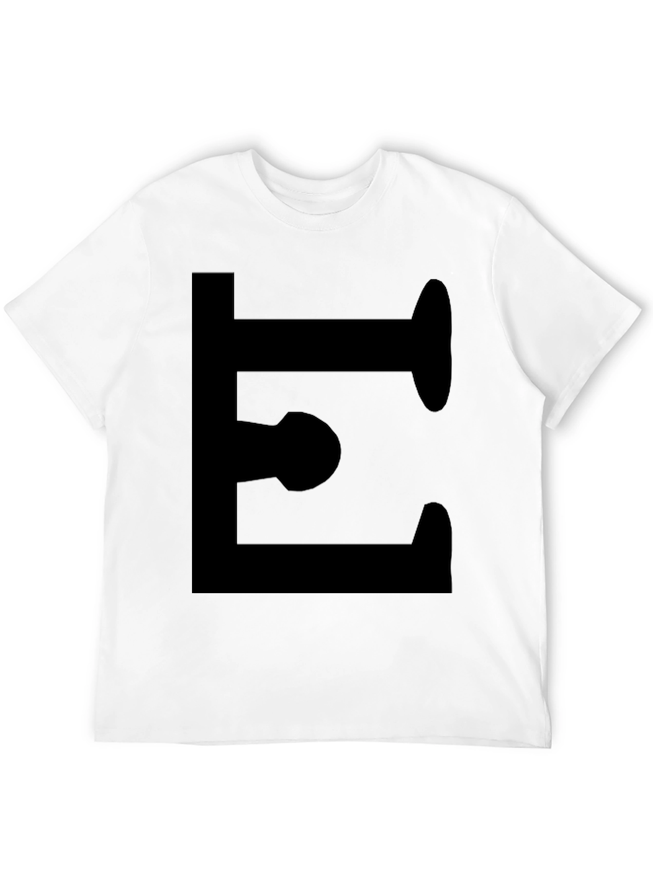 Bold Letter E Black Graphic Tee - Modern Style