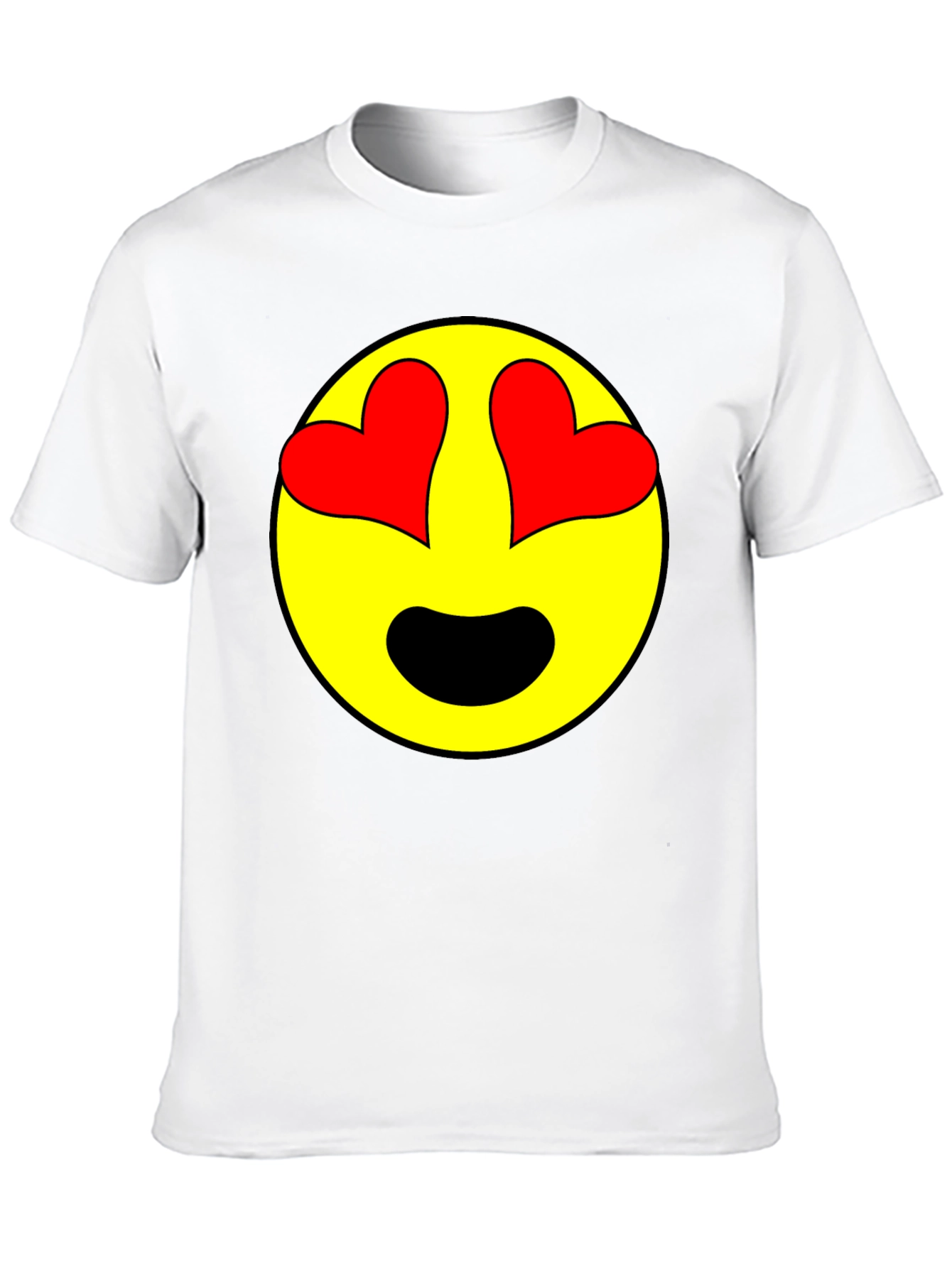 Emoji Heart Eyes Black T-Shirt