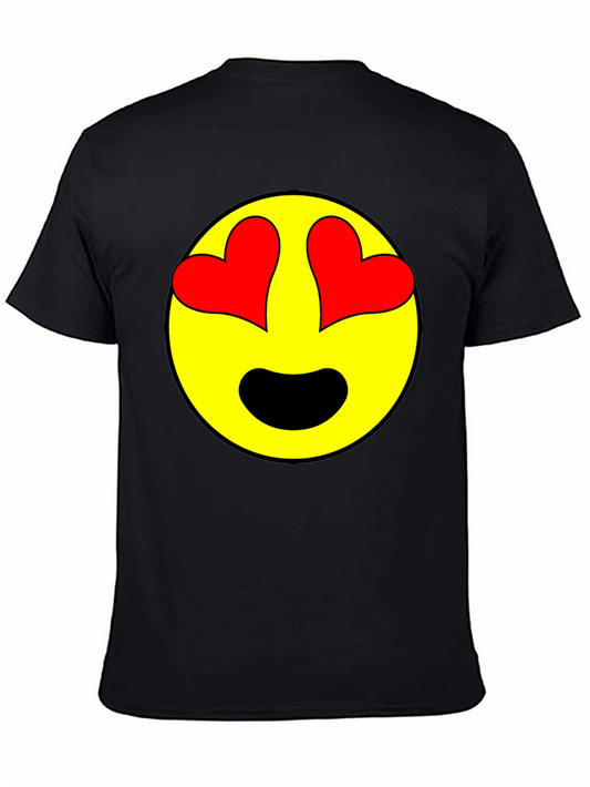 Emoji Heart Eyes Black T-Shirt