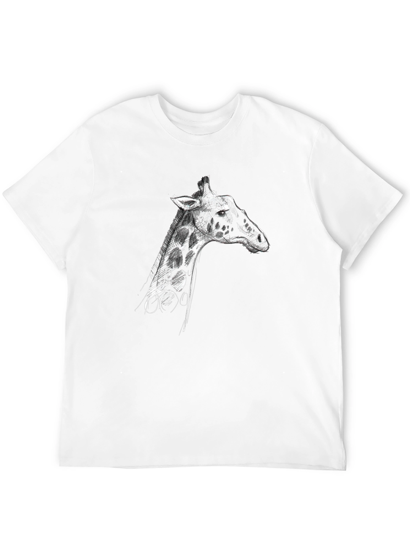 Giraffe Sketch Graphic Tee - Mens Black T-Shirt