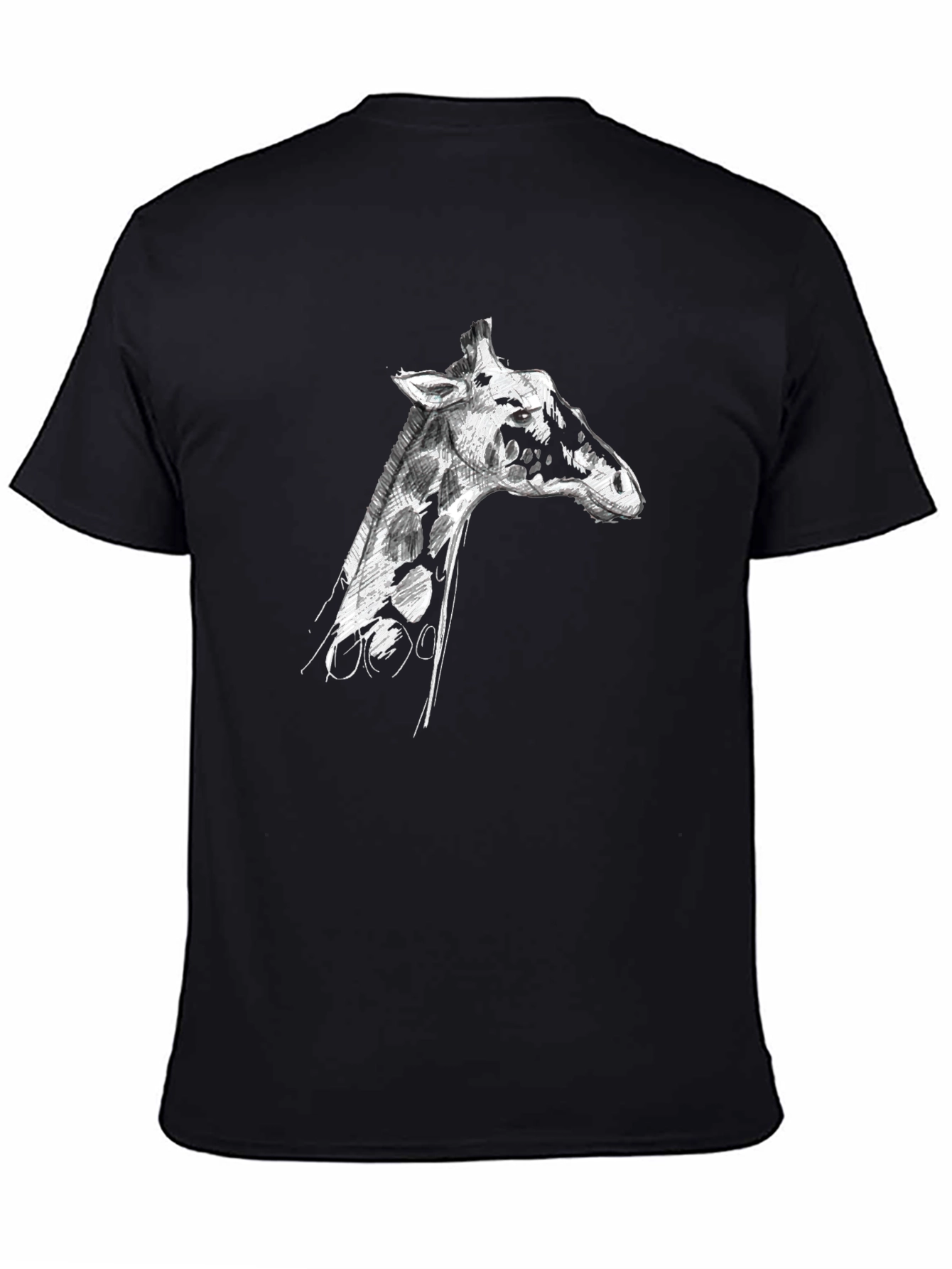 Giraffe Sketch Graphic Tee - Mens Black T-Shirt