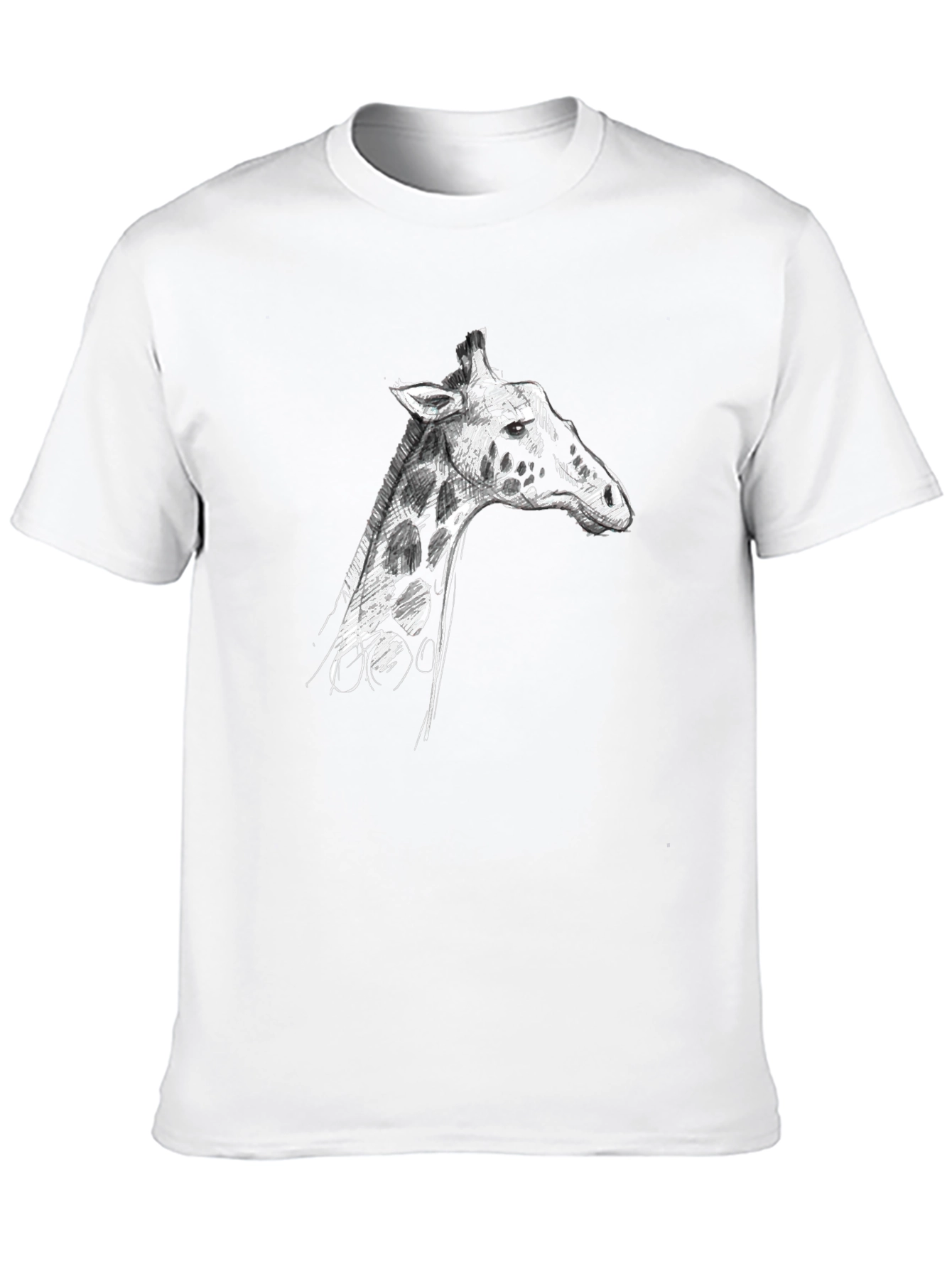Giraffe Sketch Graphic Tee - Mens Black T-Shirt