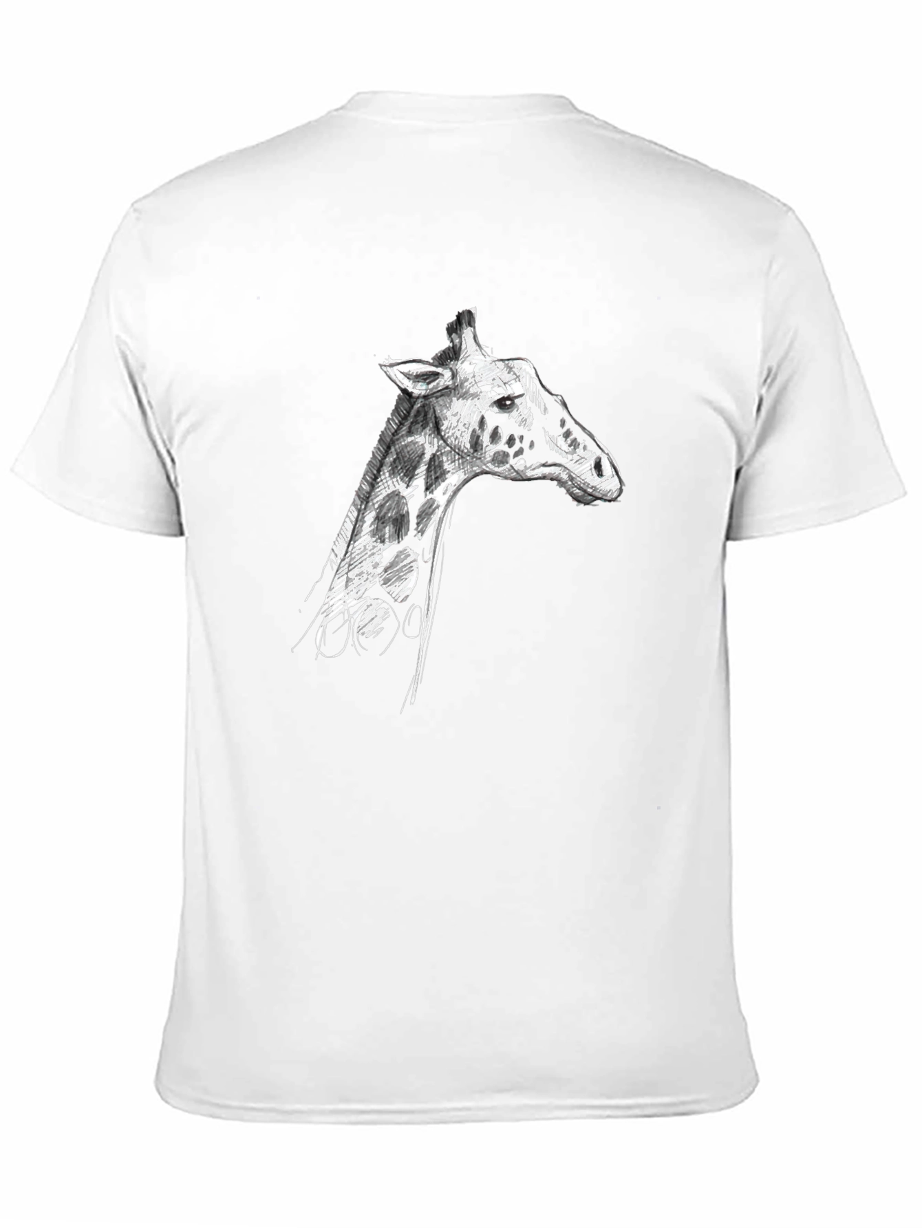 Giraffe Sketch Graphic Tee - Mens Black T-Shirt