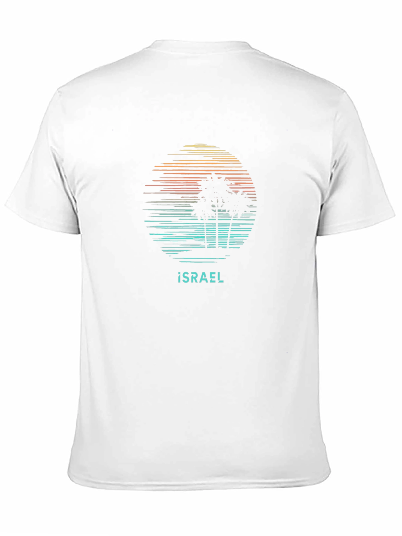 Israel Palm Tree Sunset T-Shirt - Black