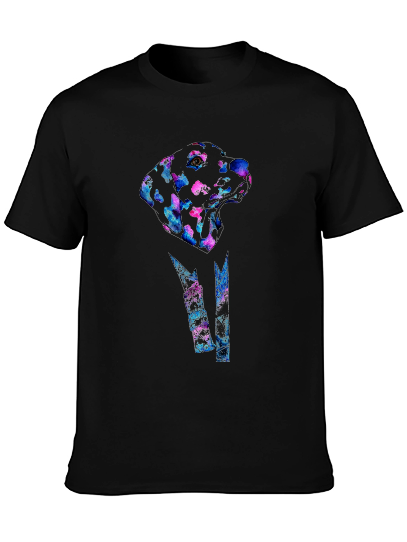 Abstract Dog Print Black T-Shirt