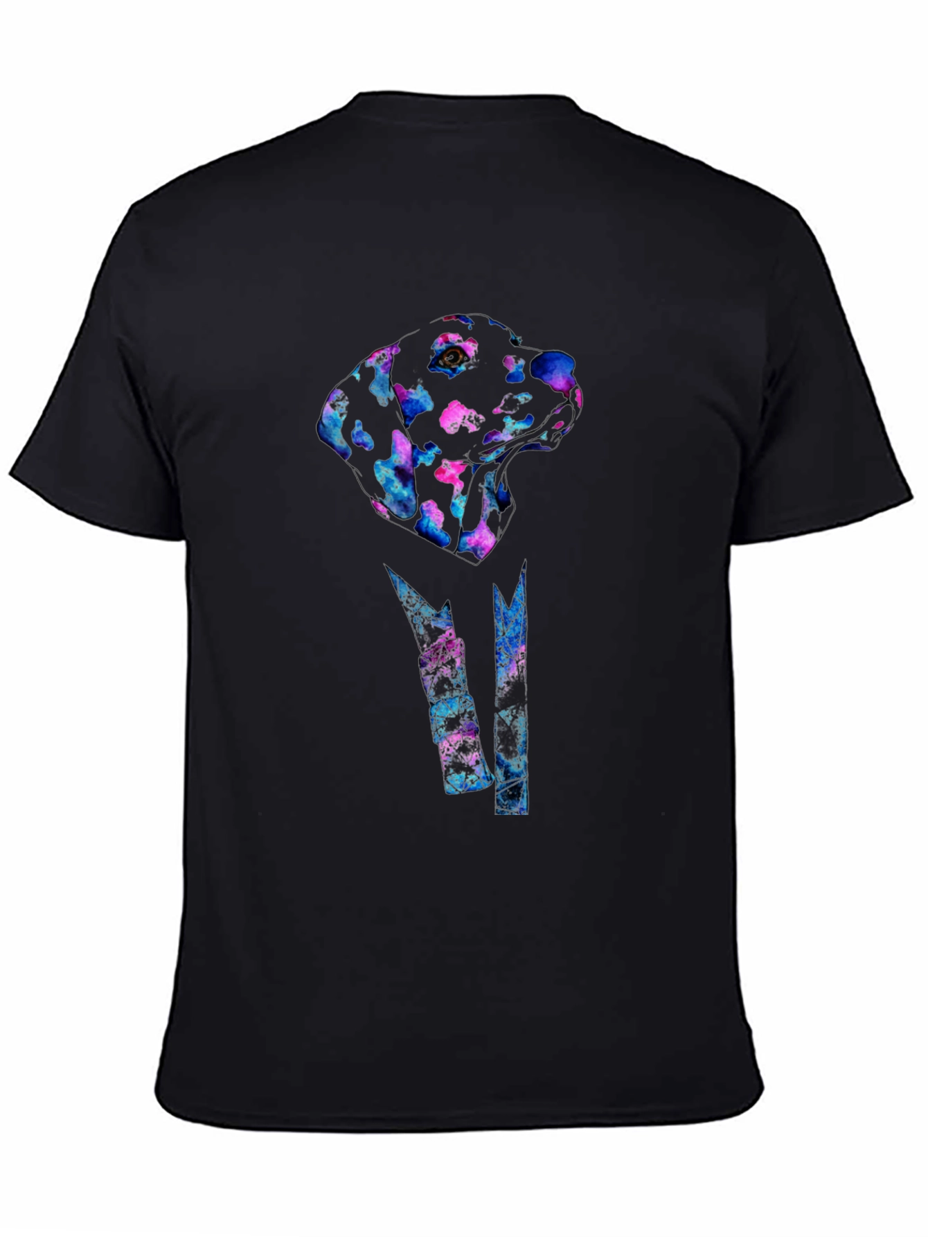 Abstract Dog Print Black T-Shirt