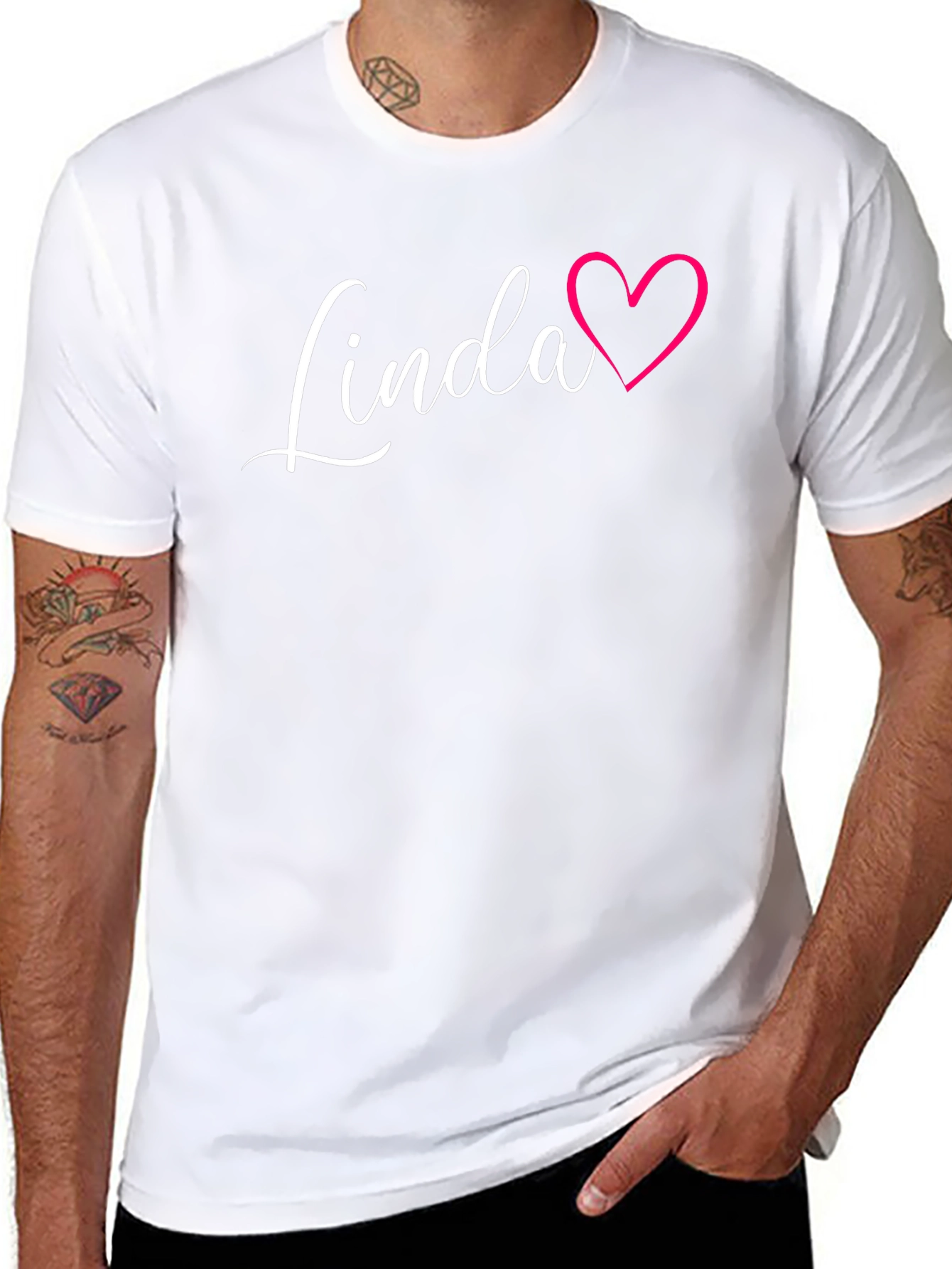 Linda Heart Graphic Tee - Black Unisex T-Shirt