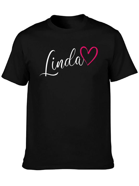 Linda Heart Graphic Tee - Black Unisex T-Shirt