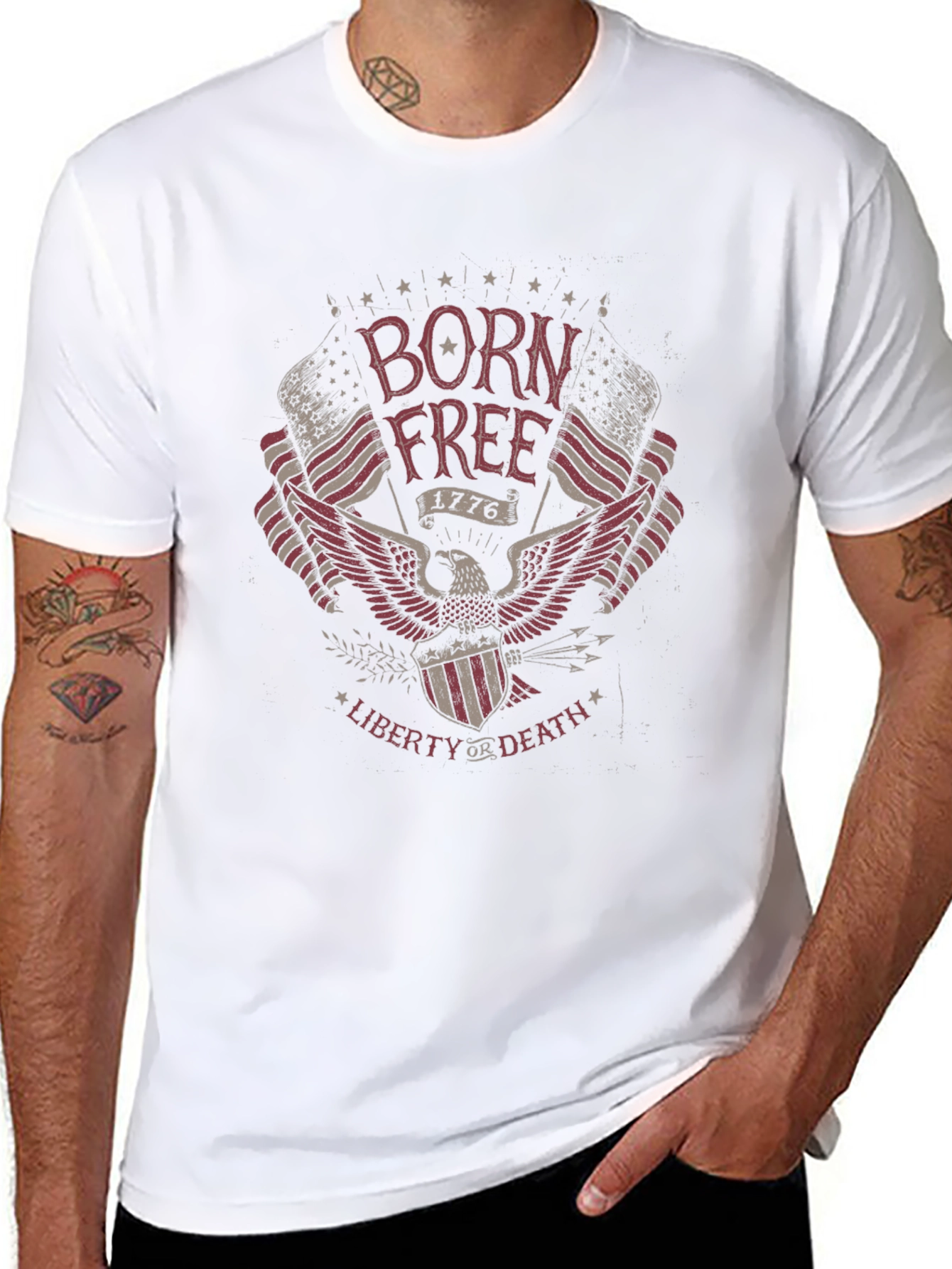 Born Free American Eagle Patriotic T-Shirt