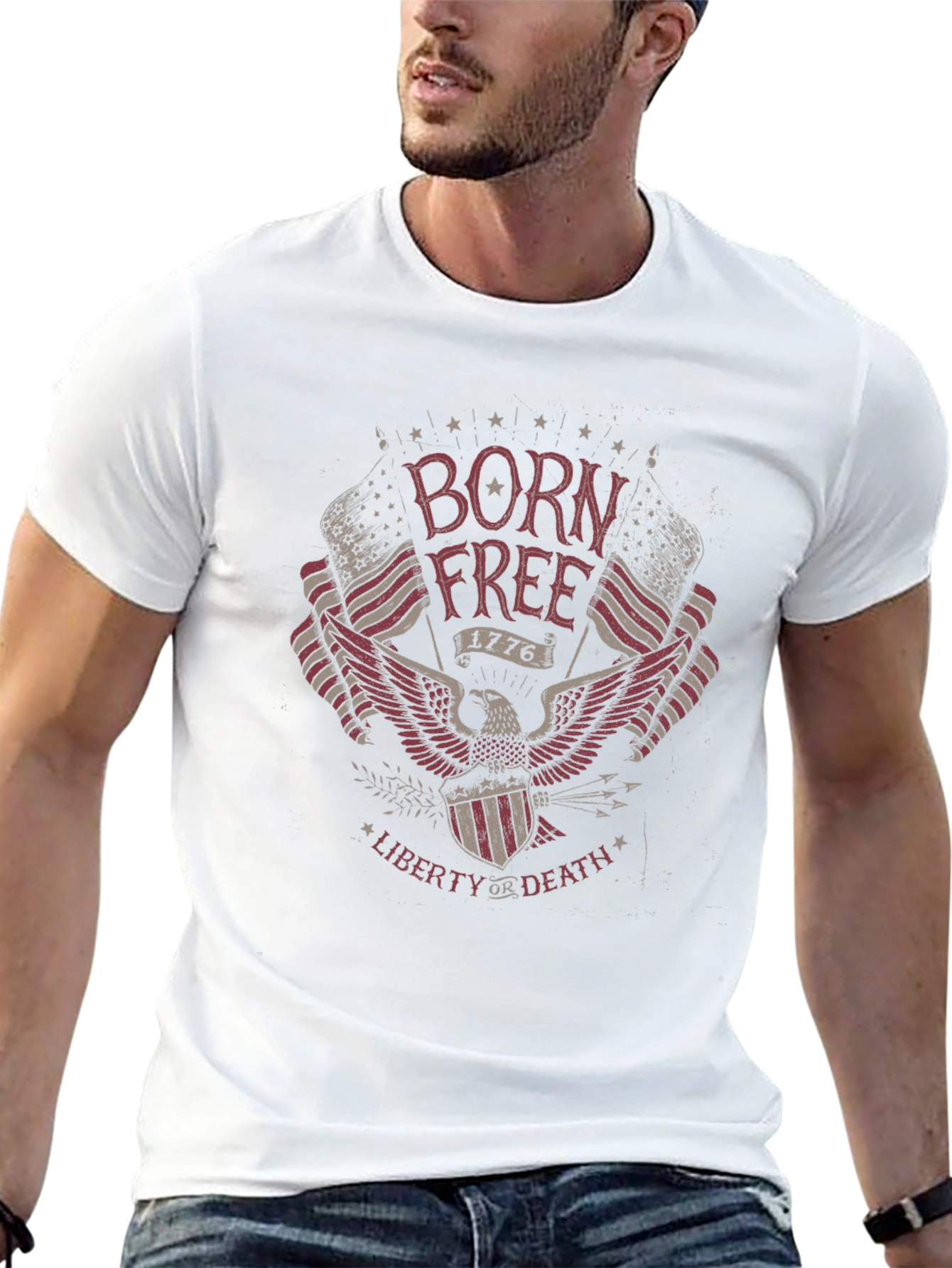 Born Free American Eagle Patriotic T-Shirt