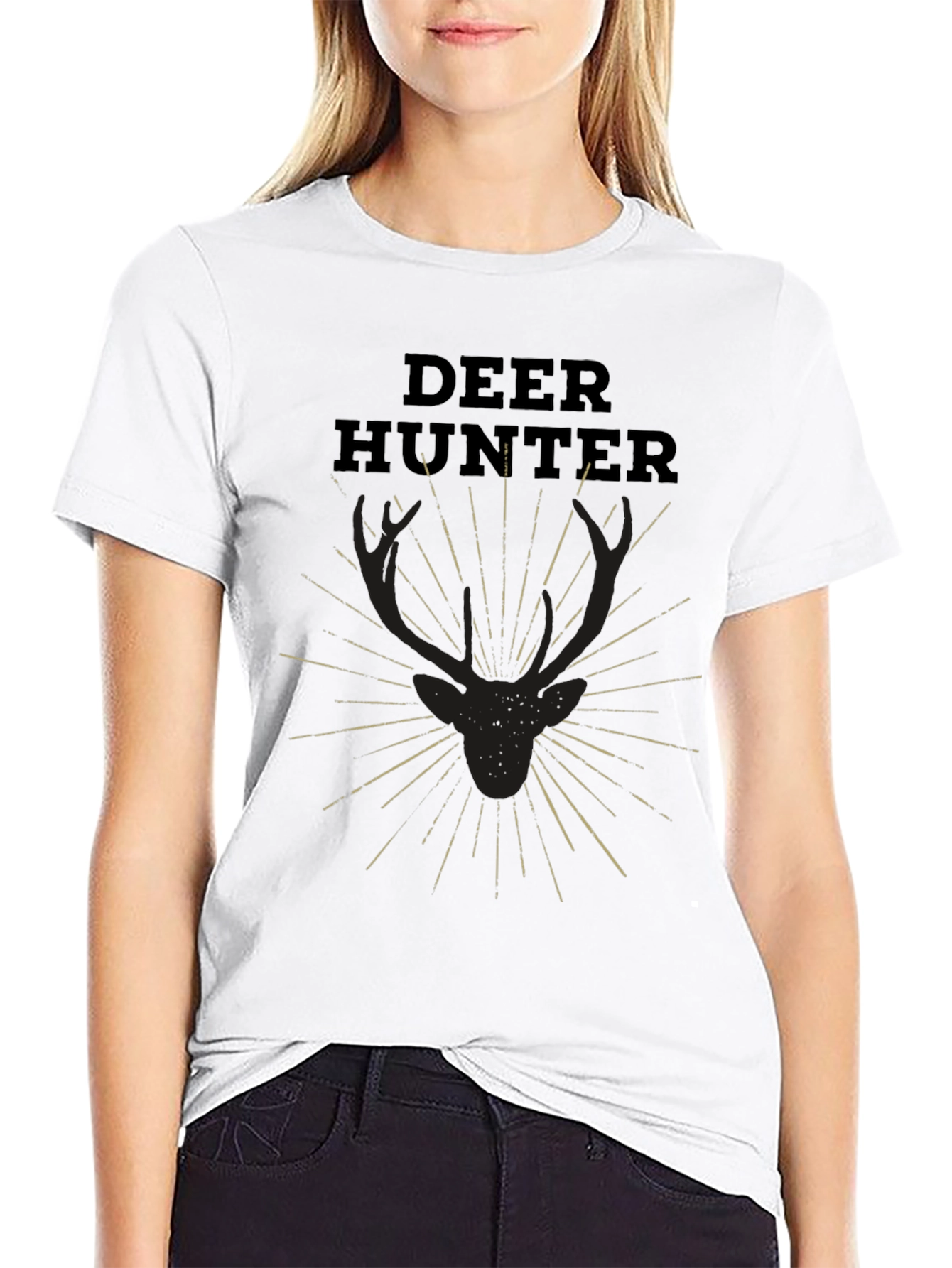 Deer Hunter Graphic Tee - Black Short Sleeve