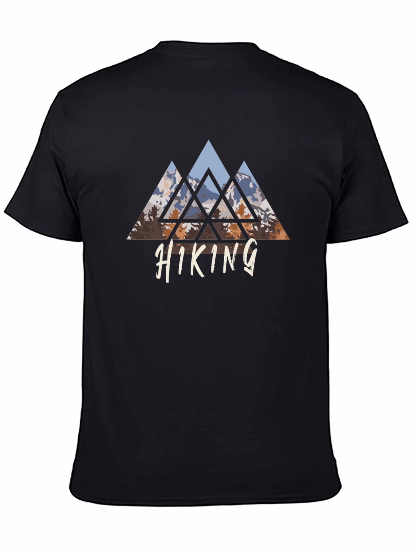 Hiking Mountain Graphic Tee - Black