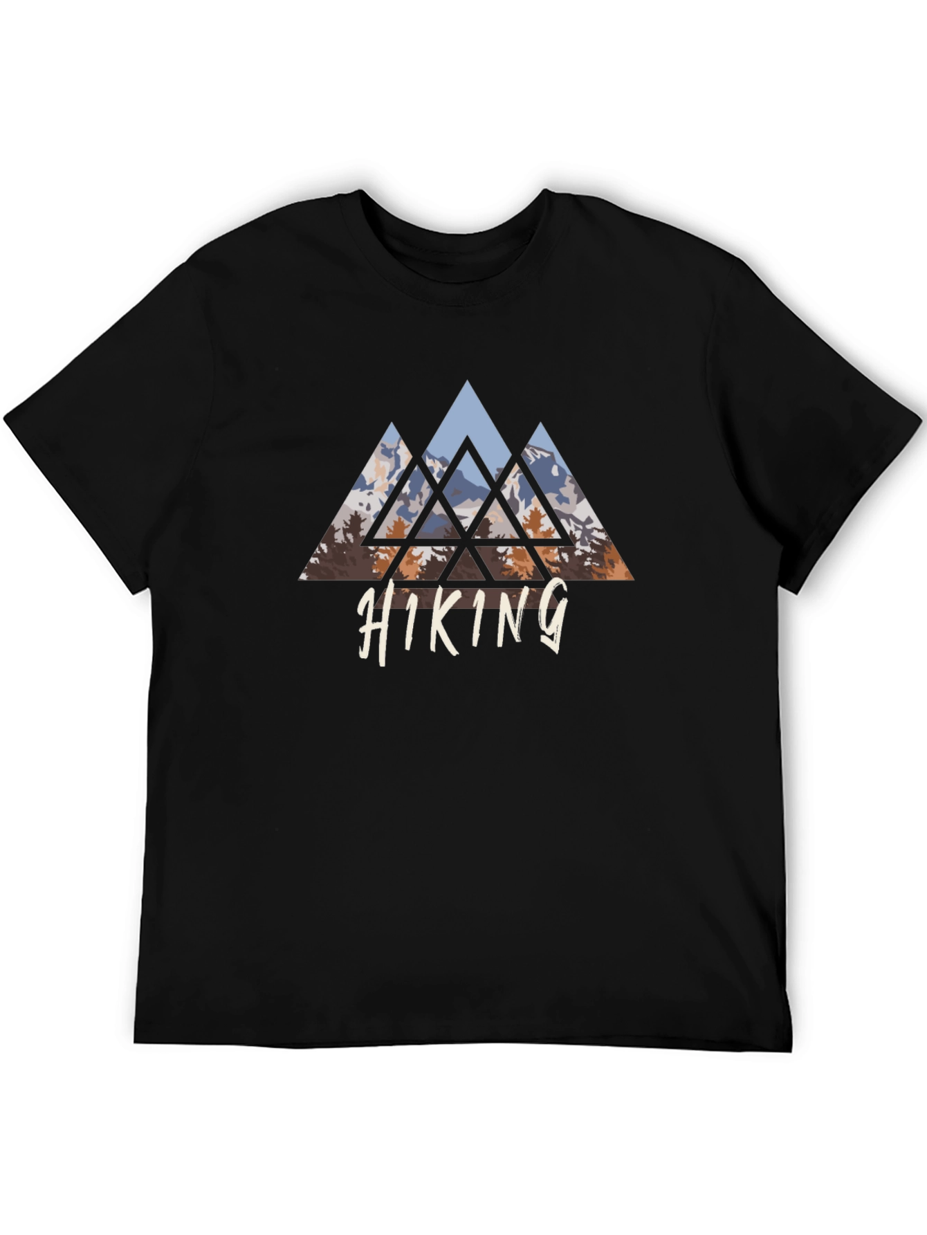 Hiking Mountain Graphic Tee - Black