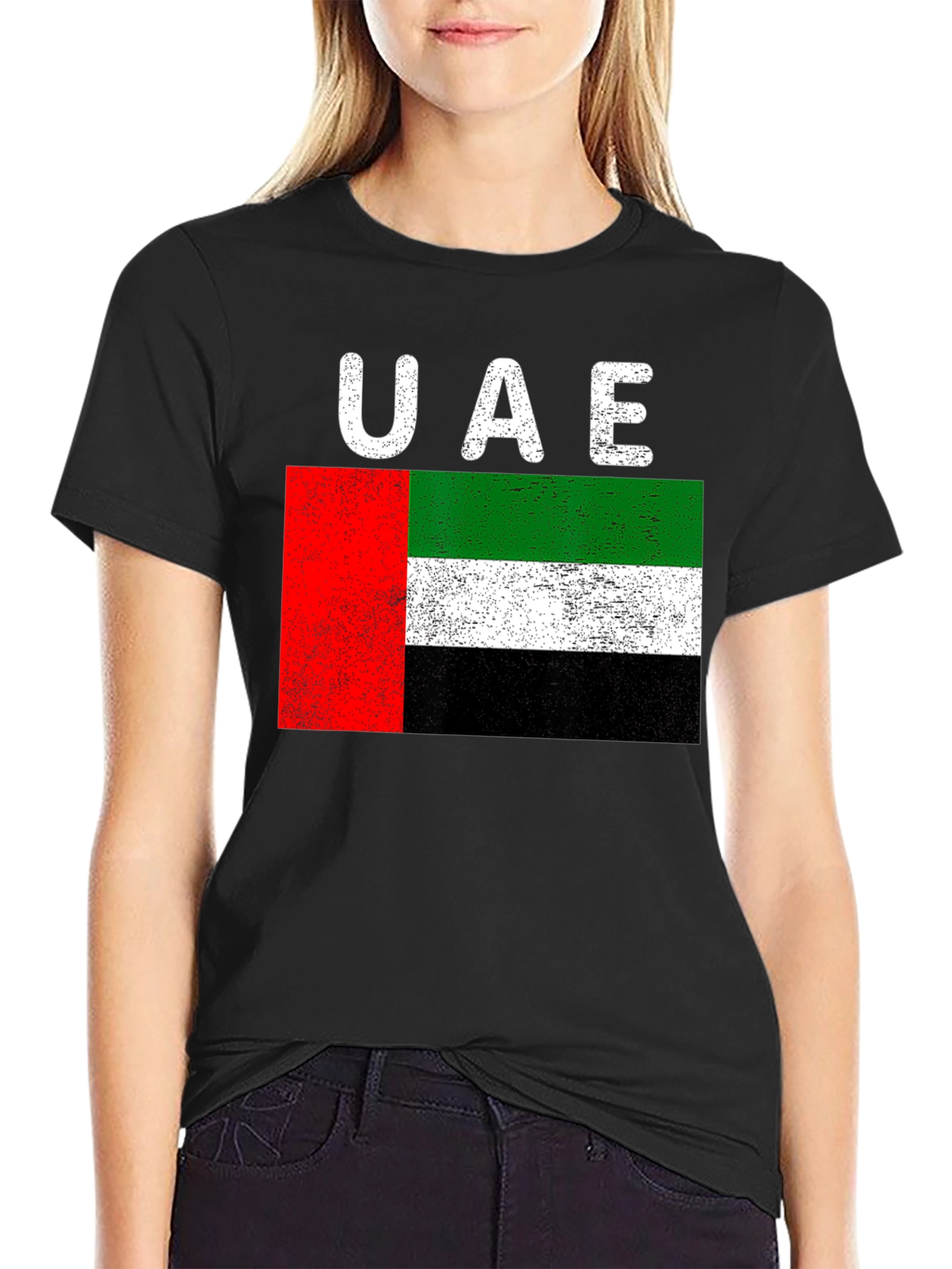 UAE Flag Distressed Graphic T-Shirt