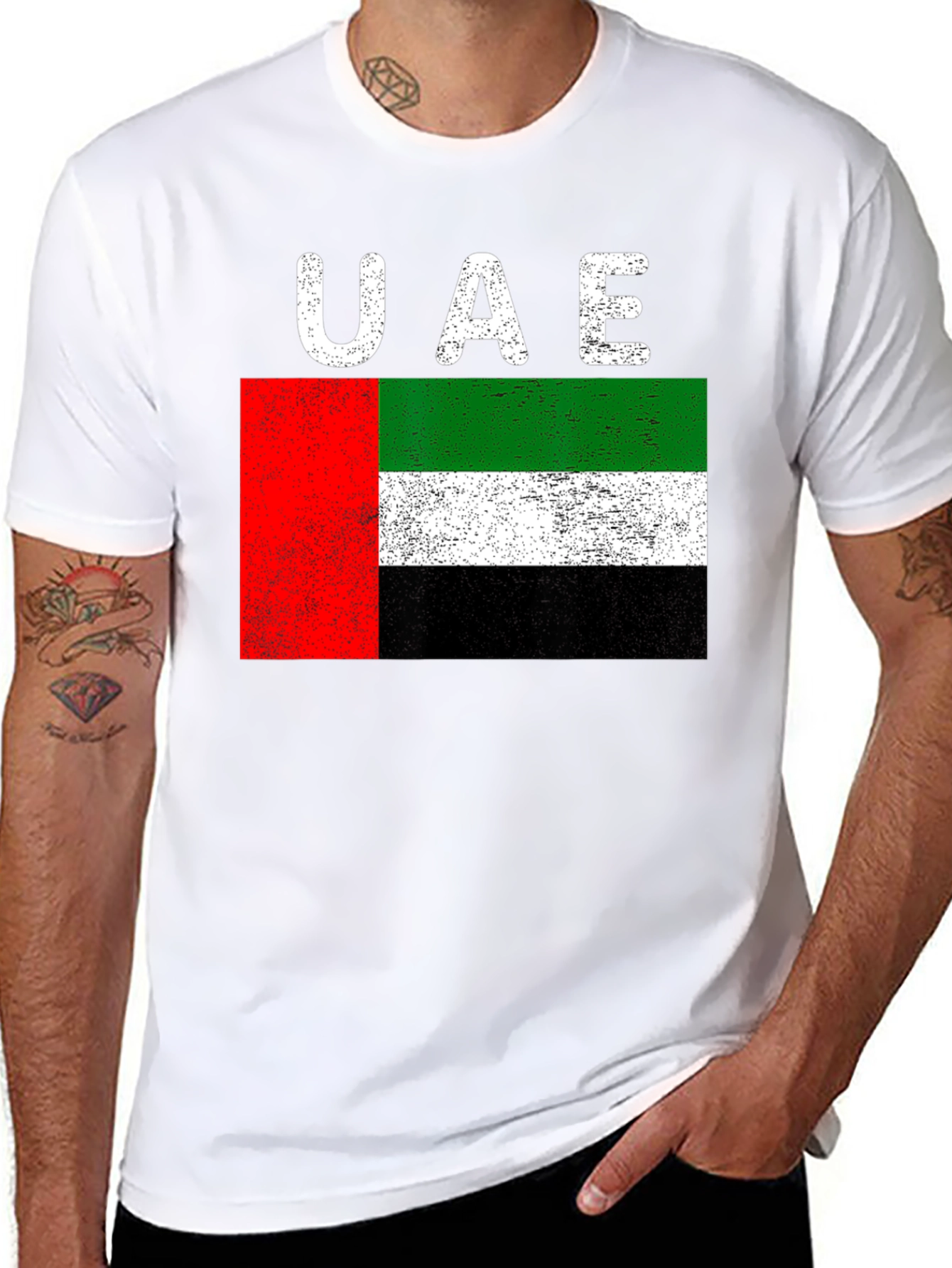 UAE Flag Distressed Graphic T-Shirt