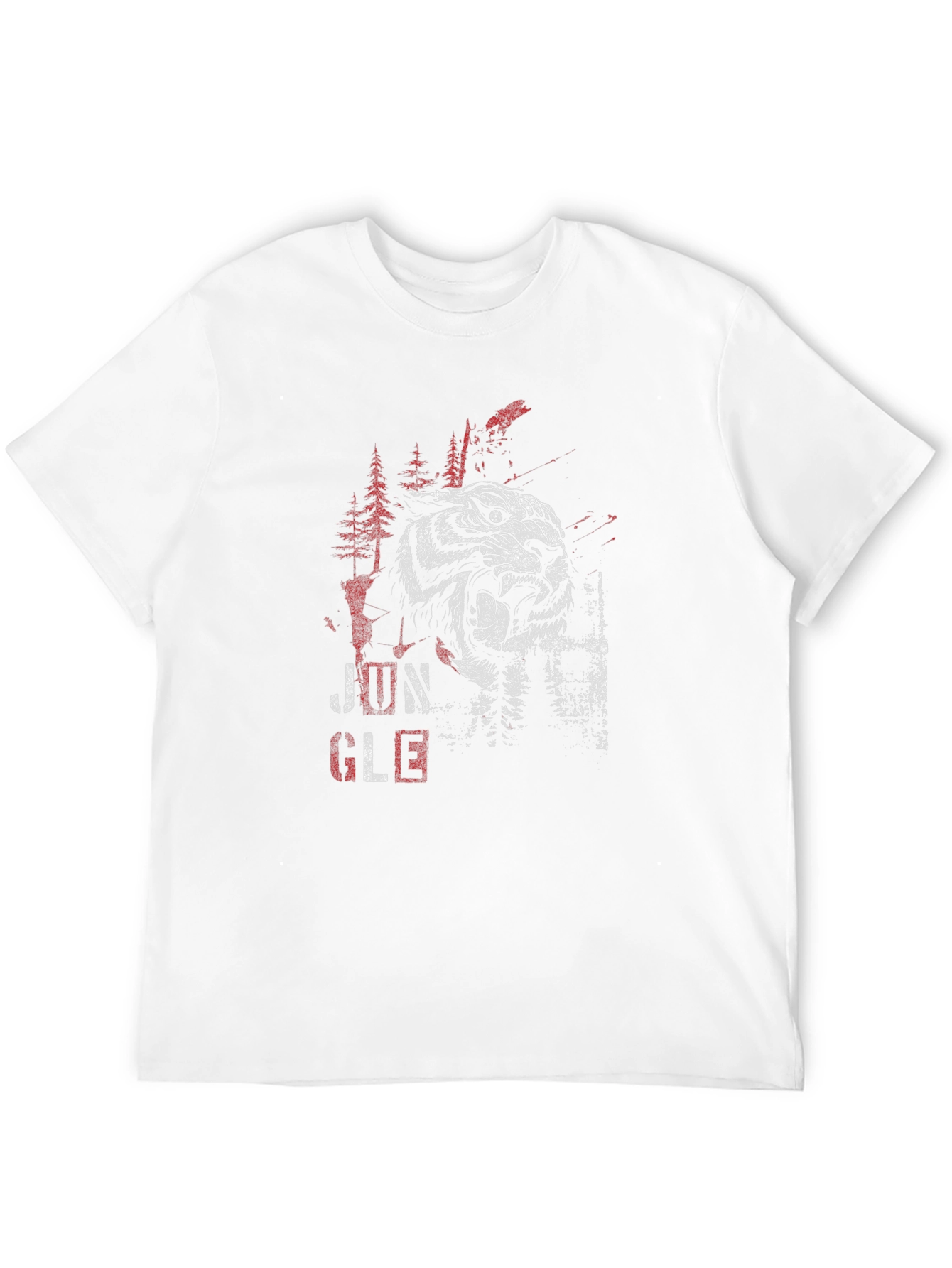Jungle Tiger Graphic Print Black T-Shirt