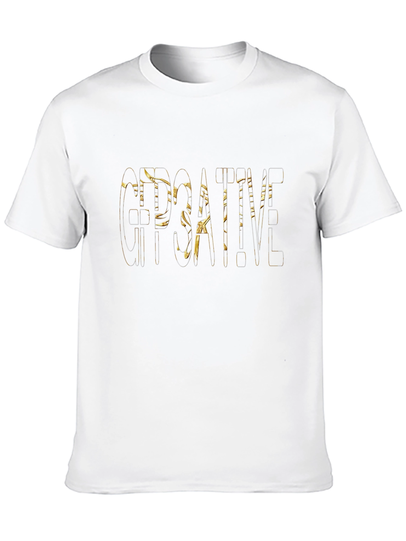 Creative Gold Text Black T-Shirt