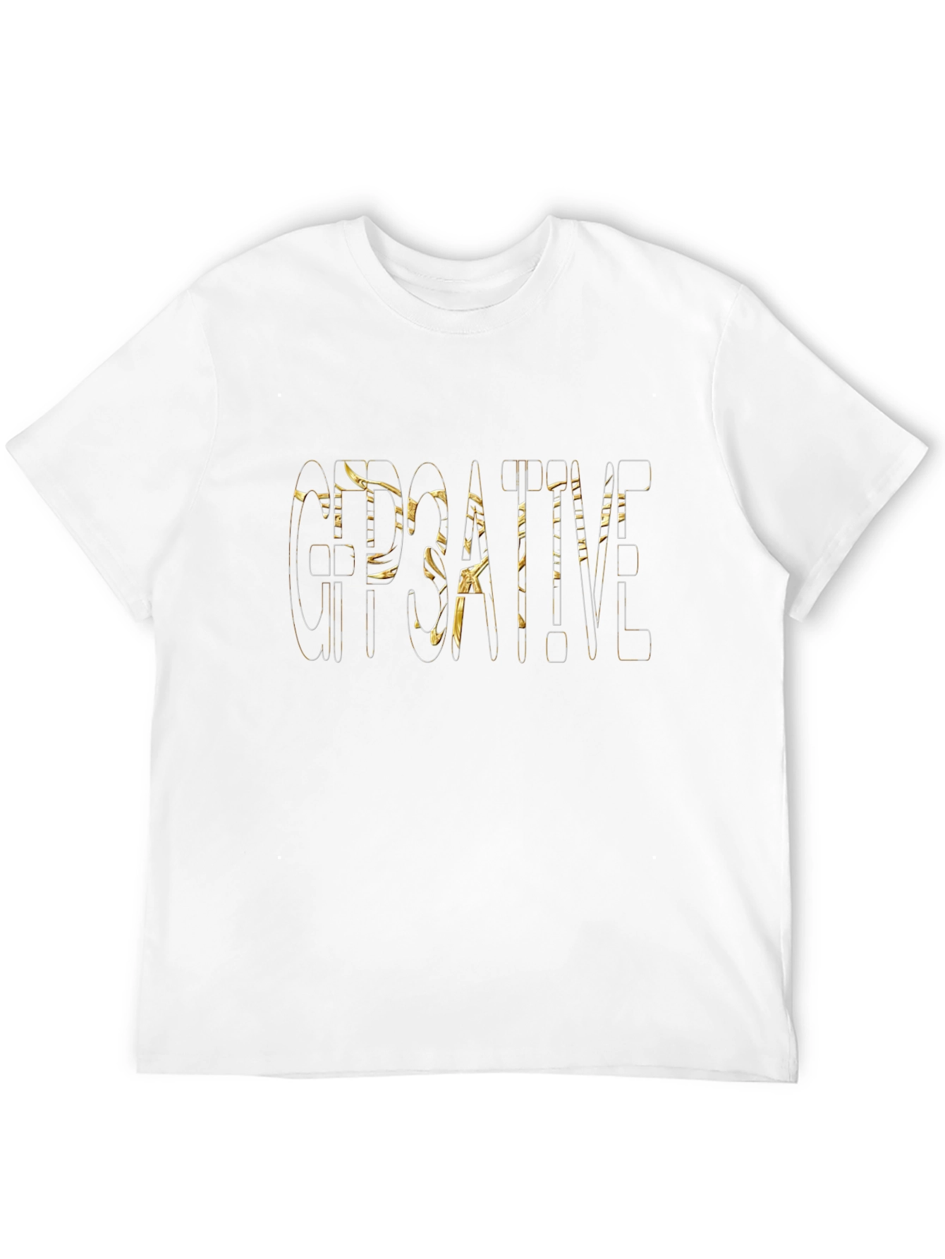Creative Gold Text Black T-Shirt