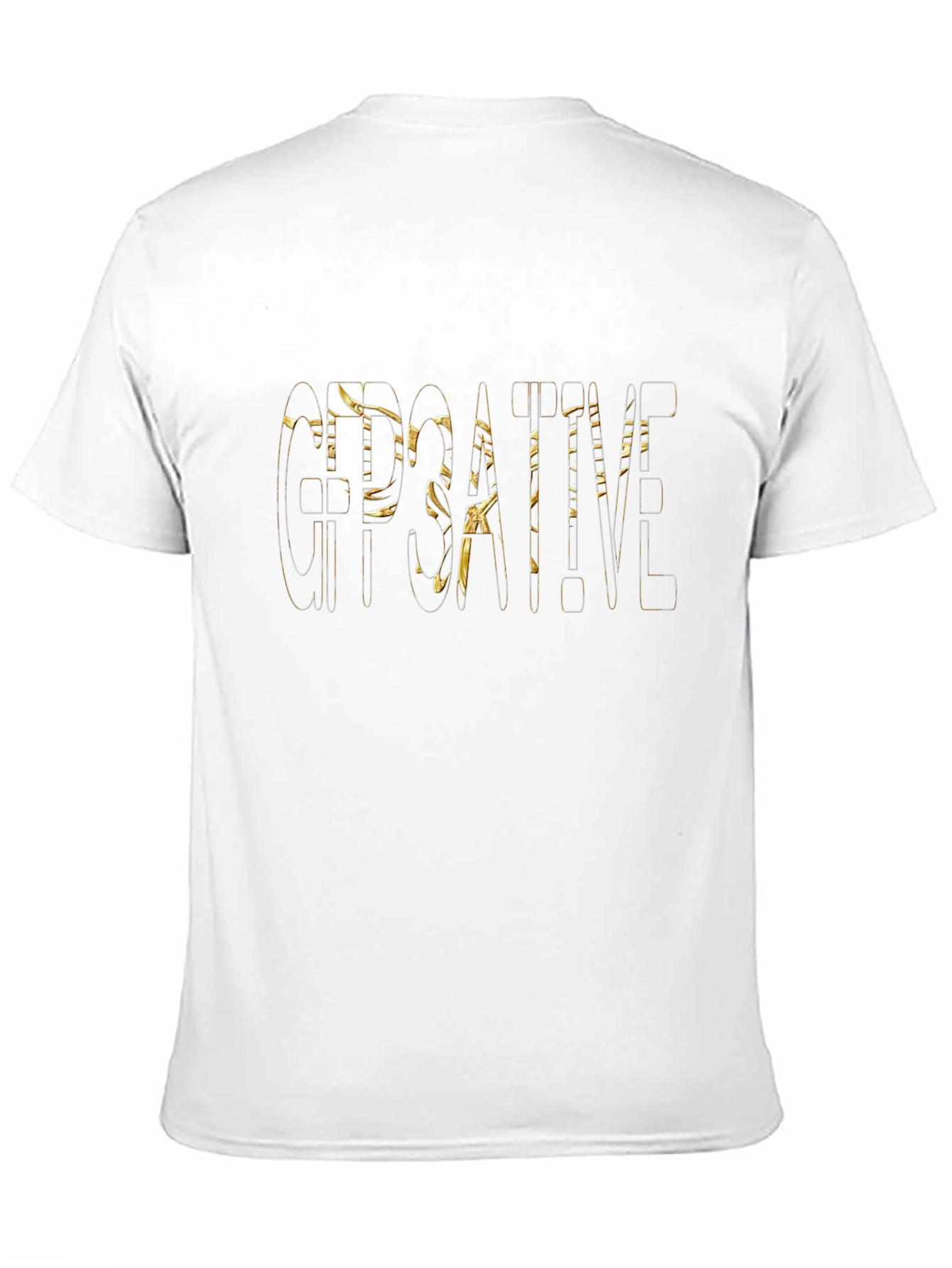 Creative Gold Text Black T-Shirt