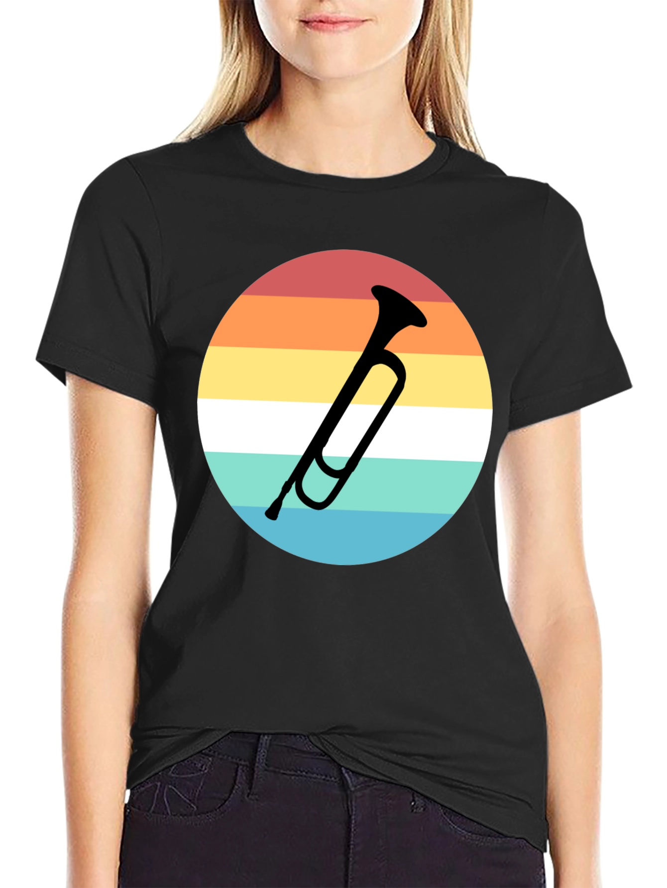 Retro Trumpet Graphic Tee - Musician Style Shirt