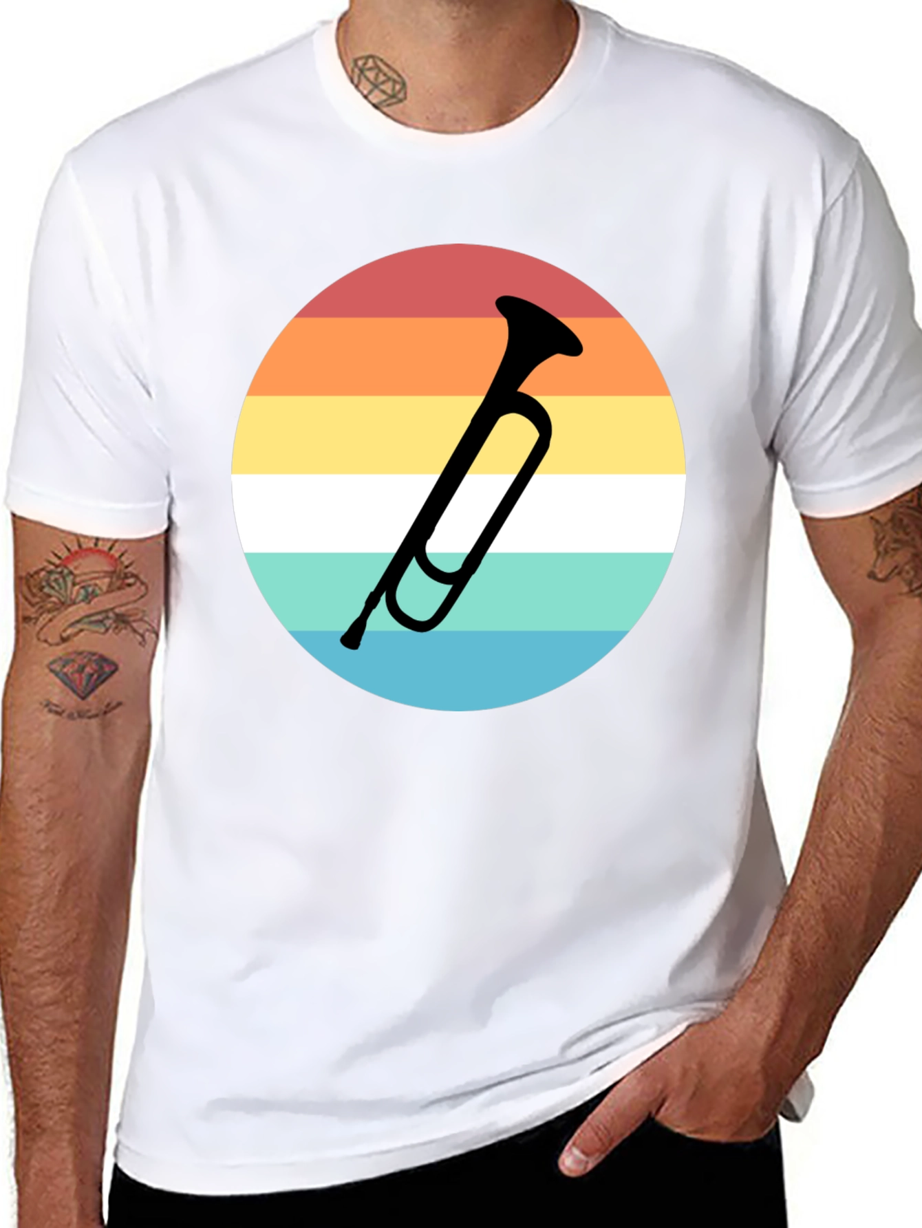 Retro Trumpet Graphic Tee - Musician Style Shirt