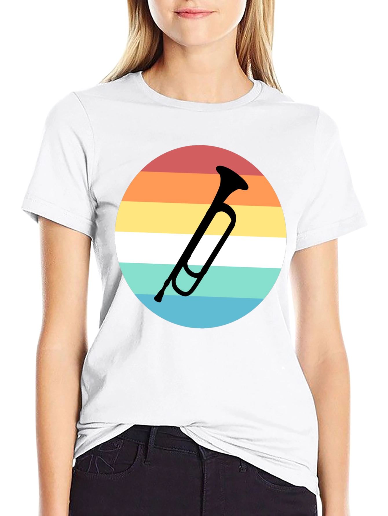 Retro Trumpet Graphic Tee - Musician Style Shirt