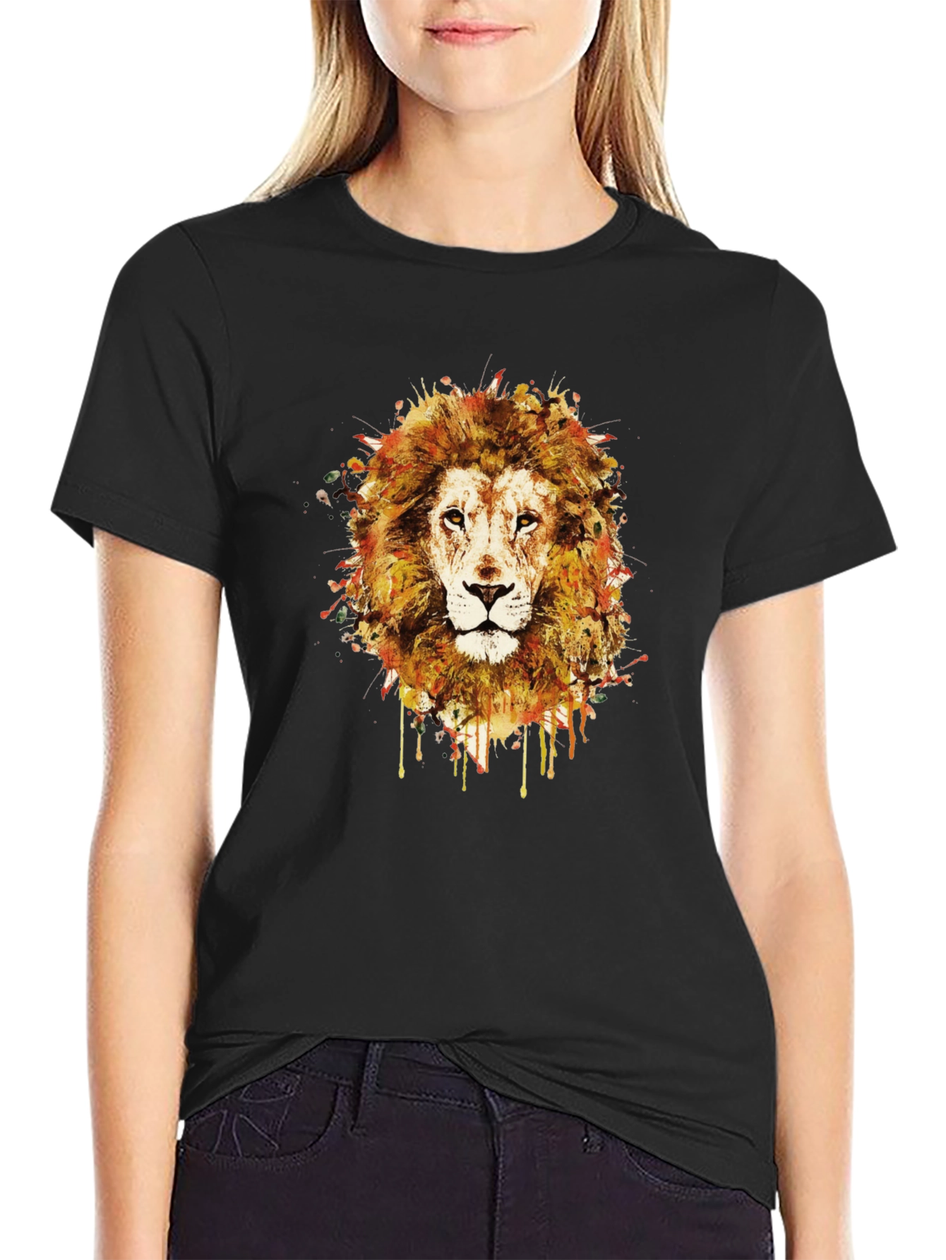 Lion Graphic Tee - Trendy Mens Black T-Shirt