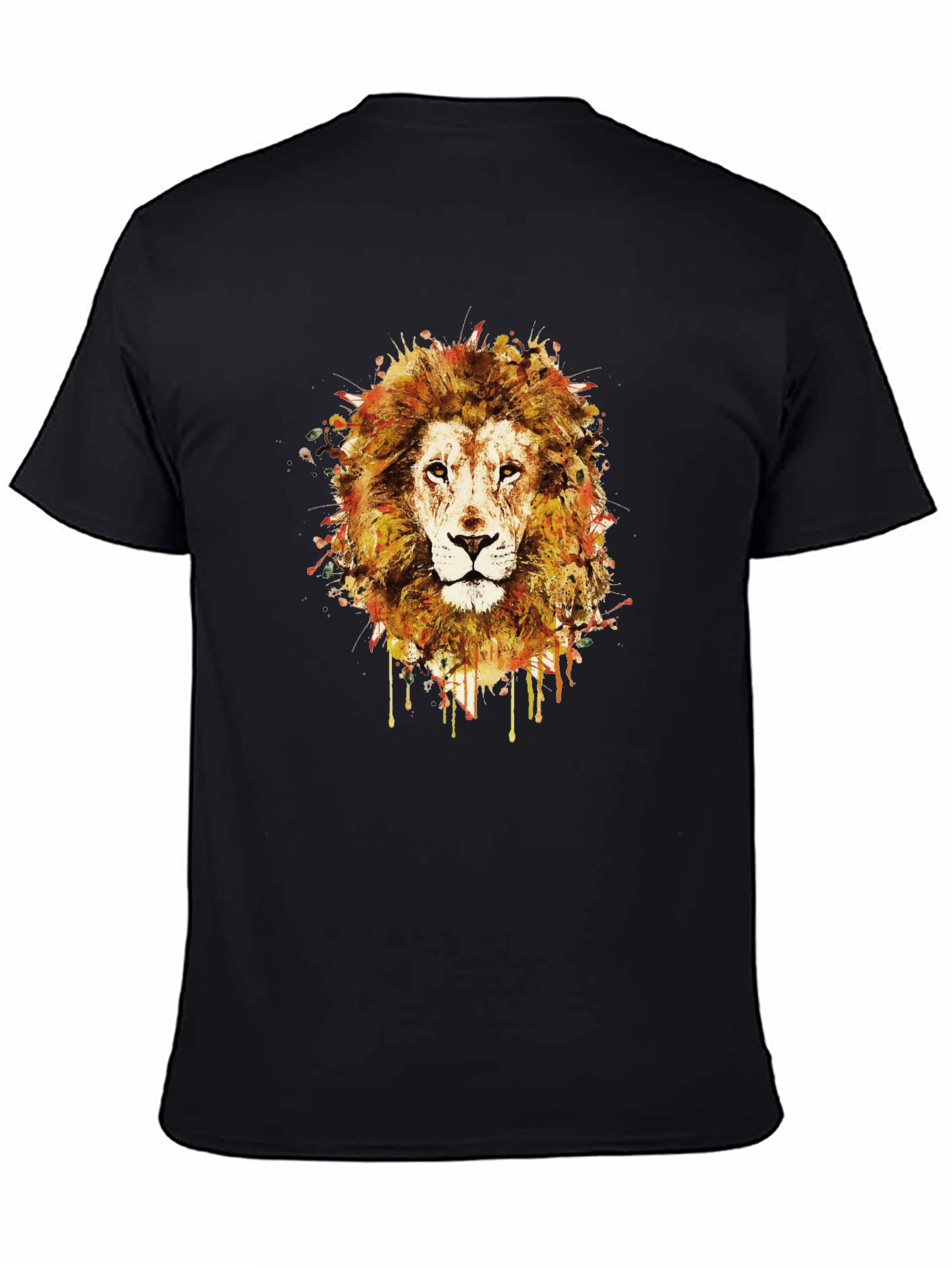 Lion Graphic Tee - Trendy Mens Black T-Shirt