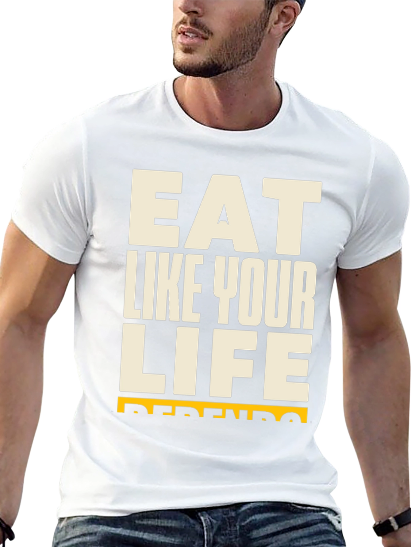 Eat Like Your Life Depends On It Black T-Shirt