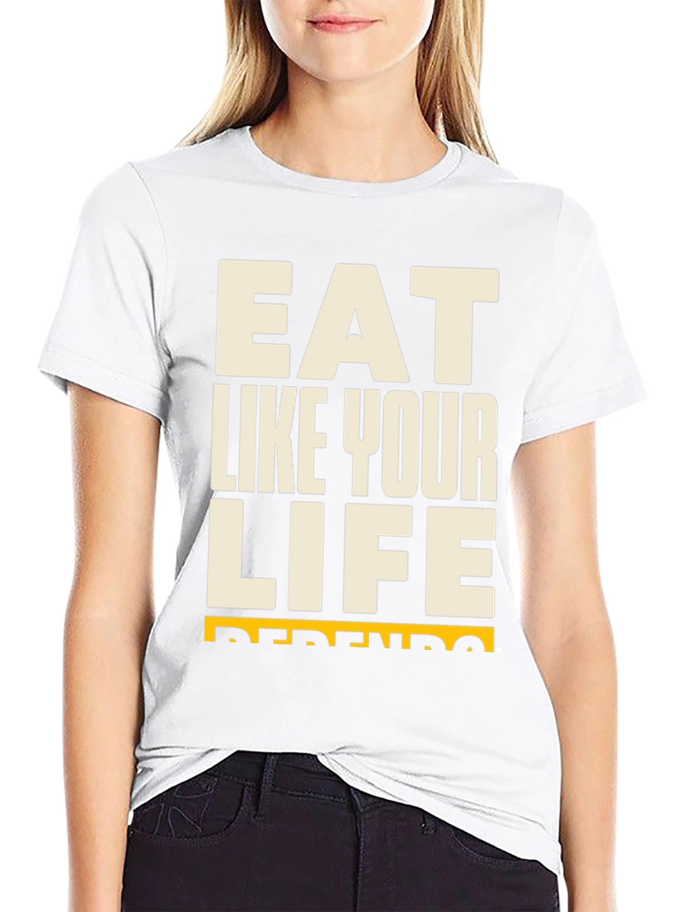 Eat Like Your Life Depends On It Black T-Shirt