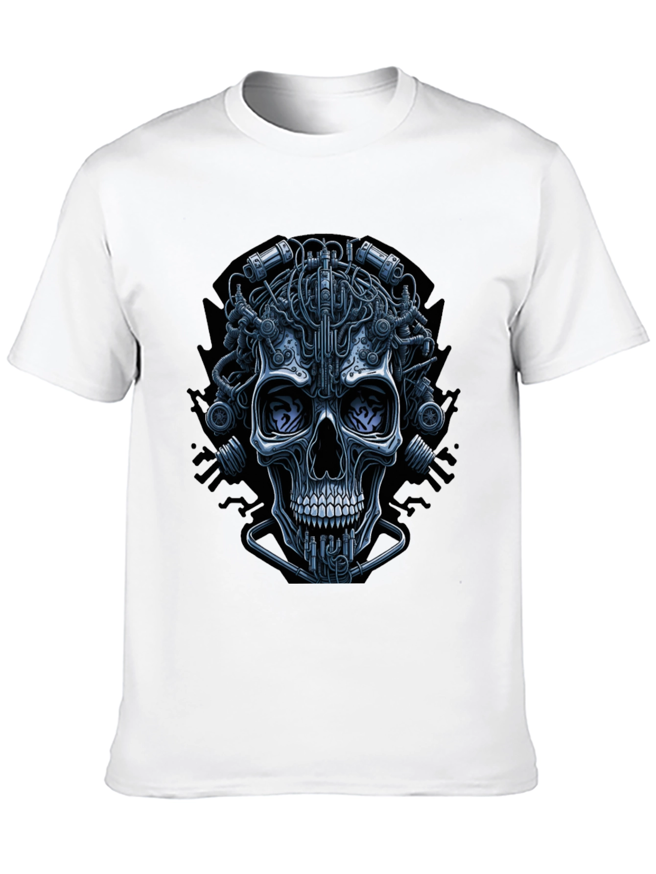 Cyberpunk Skull Graphic Tee - Edgy Streetwear
