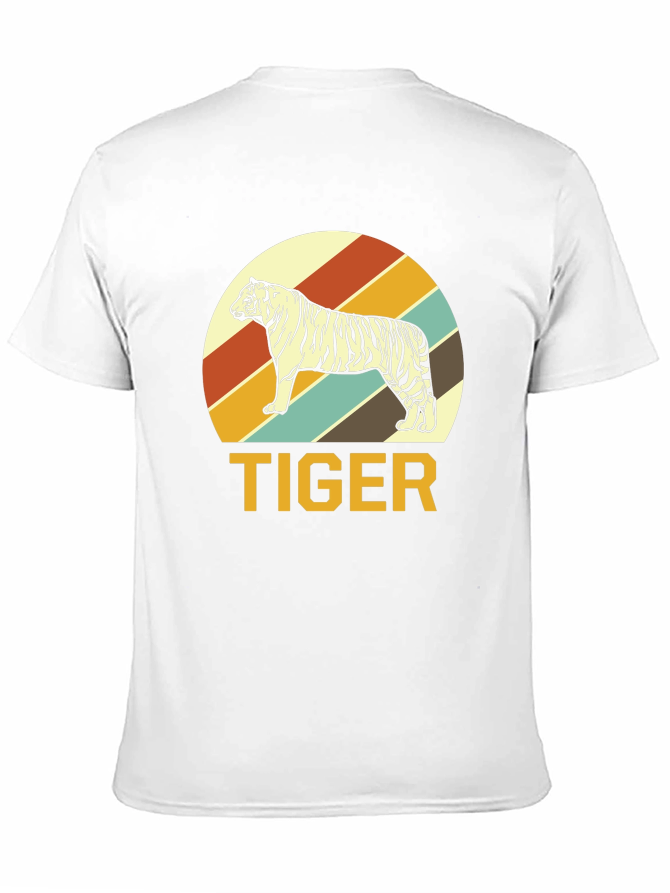 Retro Tiger Graphic Tee - Black Cotton T-Shirt