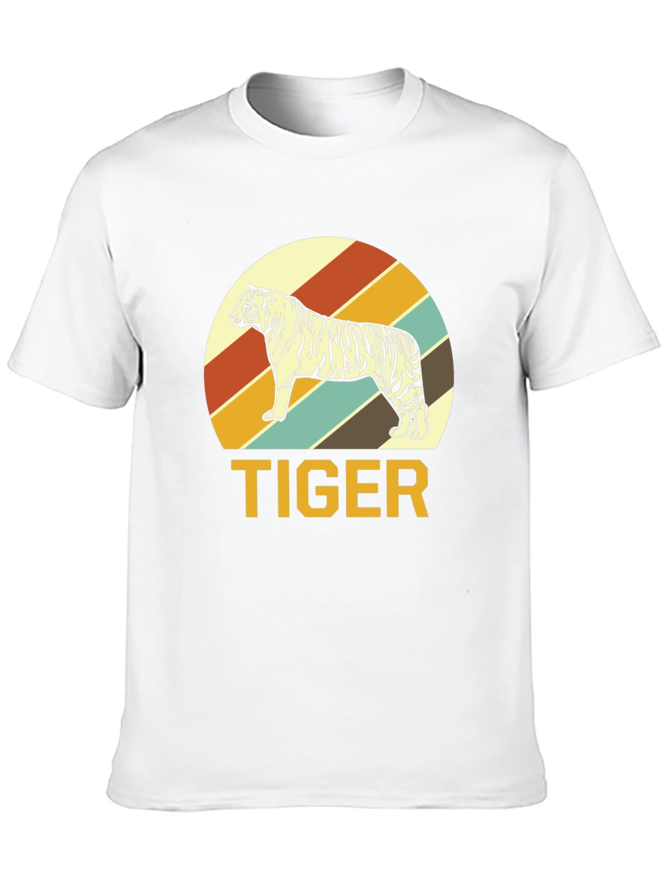 Retro Tiger Graphic Tee - Black Cotton T-Shirt