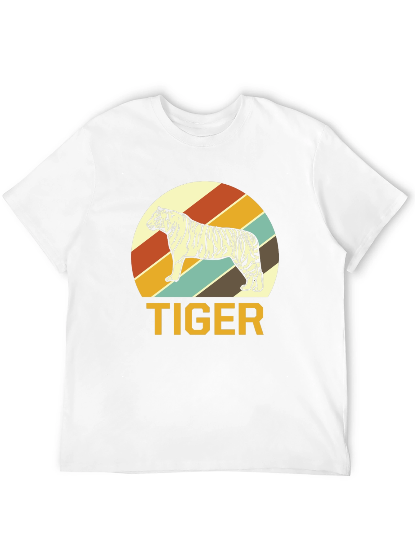 Retro Tiger Graphic Tee - Black Cotton T-Shirt