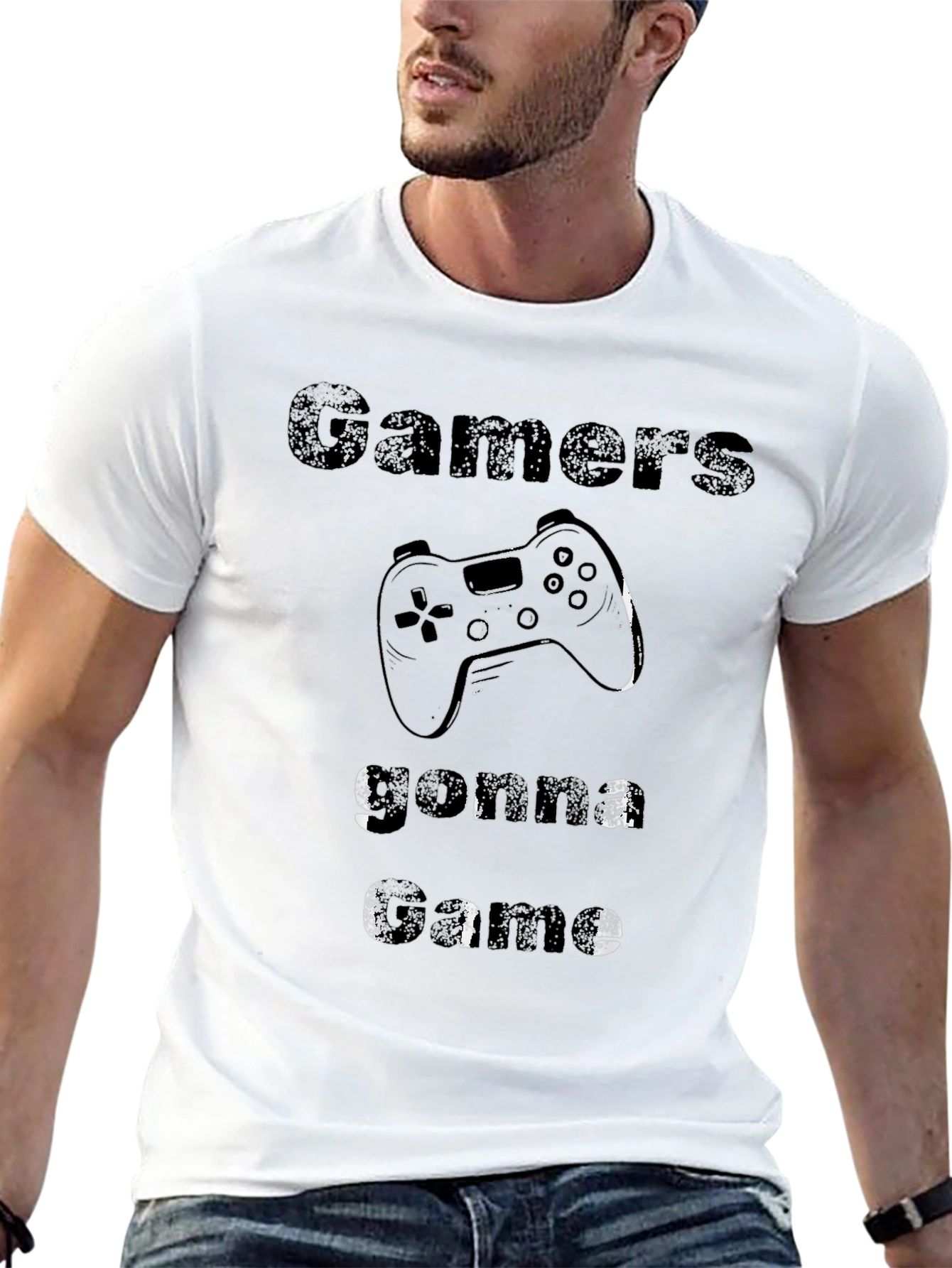 Gamers Gonna Game Graphic Tee - Black Cotton T-Shirt