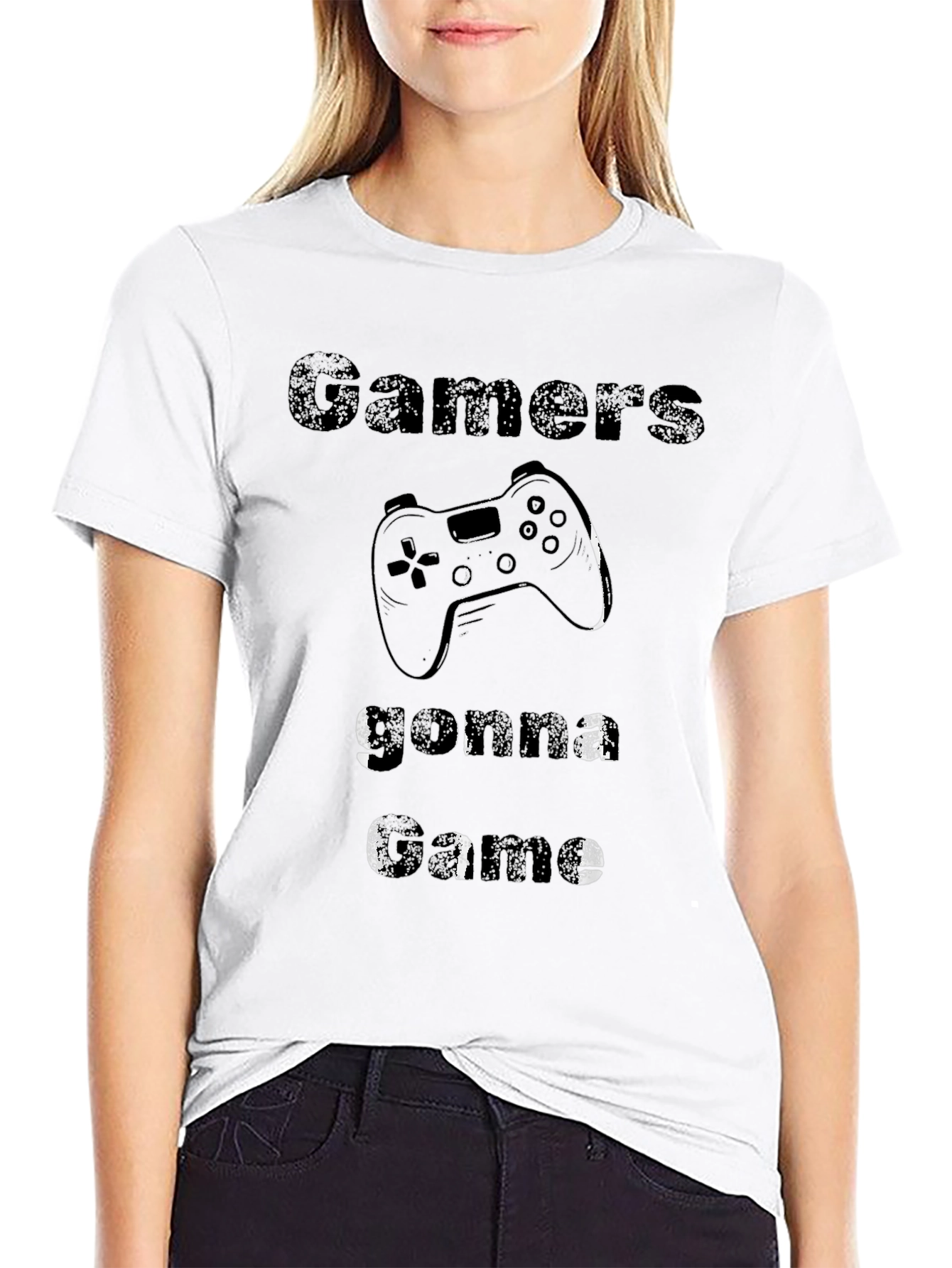 Gamers Gonna Game Graphic Tee - Black Cotton T-Shirt