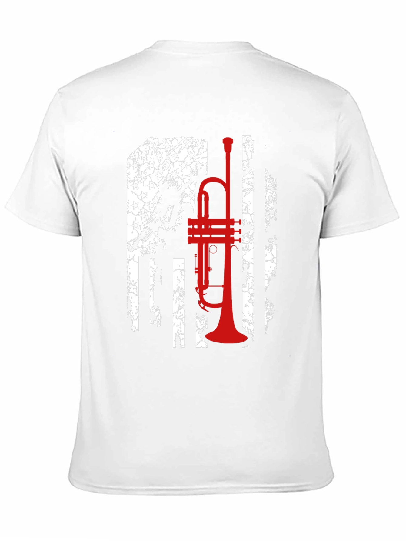 Trumpet American Flag Graphic T-Shirt