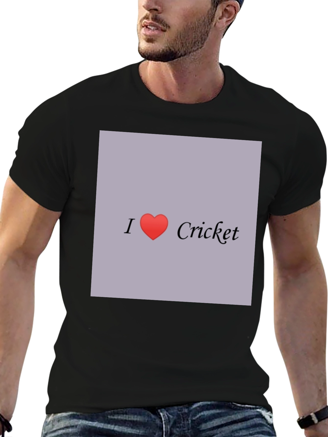 I Love Cricket Graphic Tee - Black