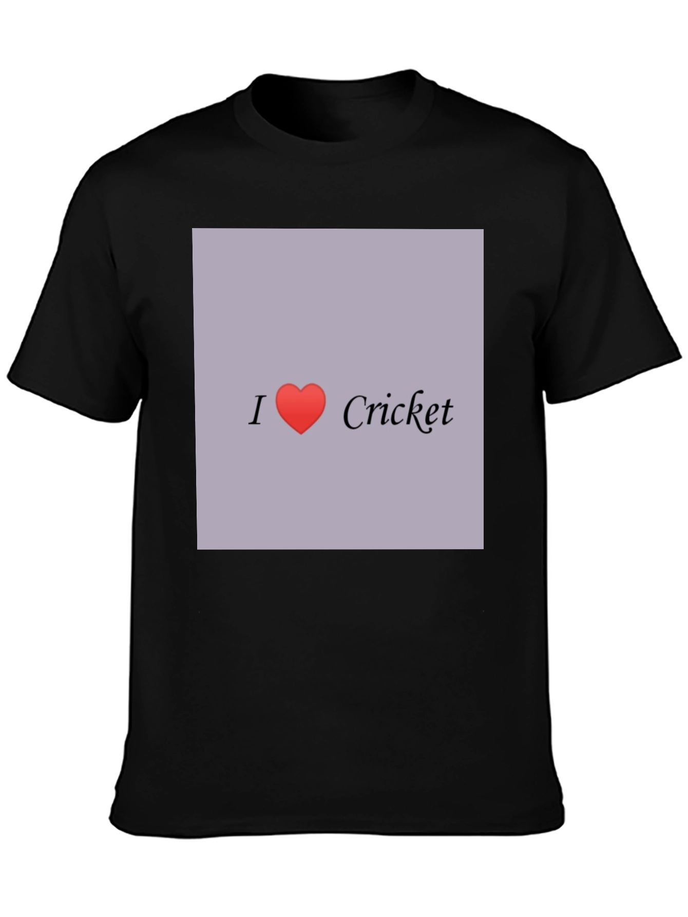 I Love Cricket Graphic Tee - Black