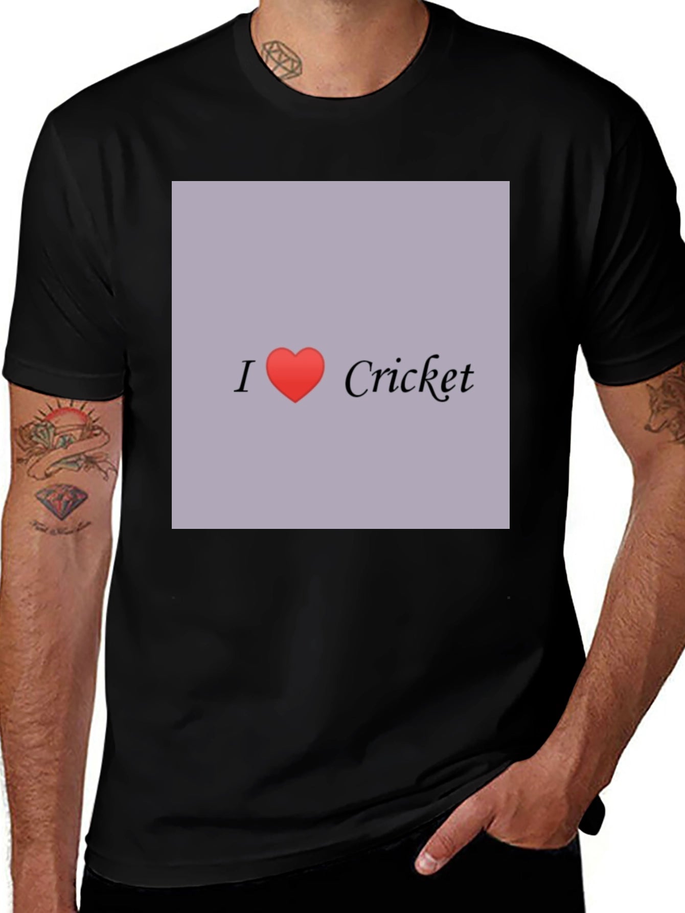 I Love Cricket Graphic Tee - Black