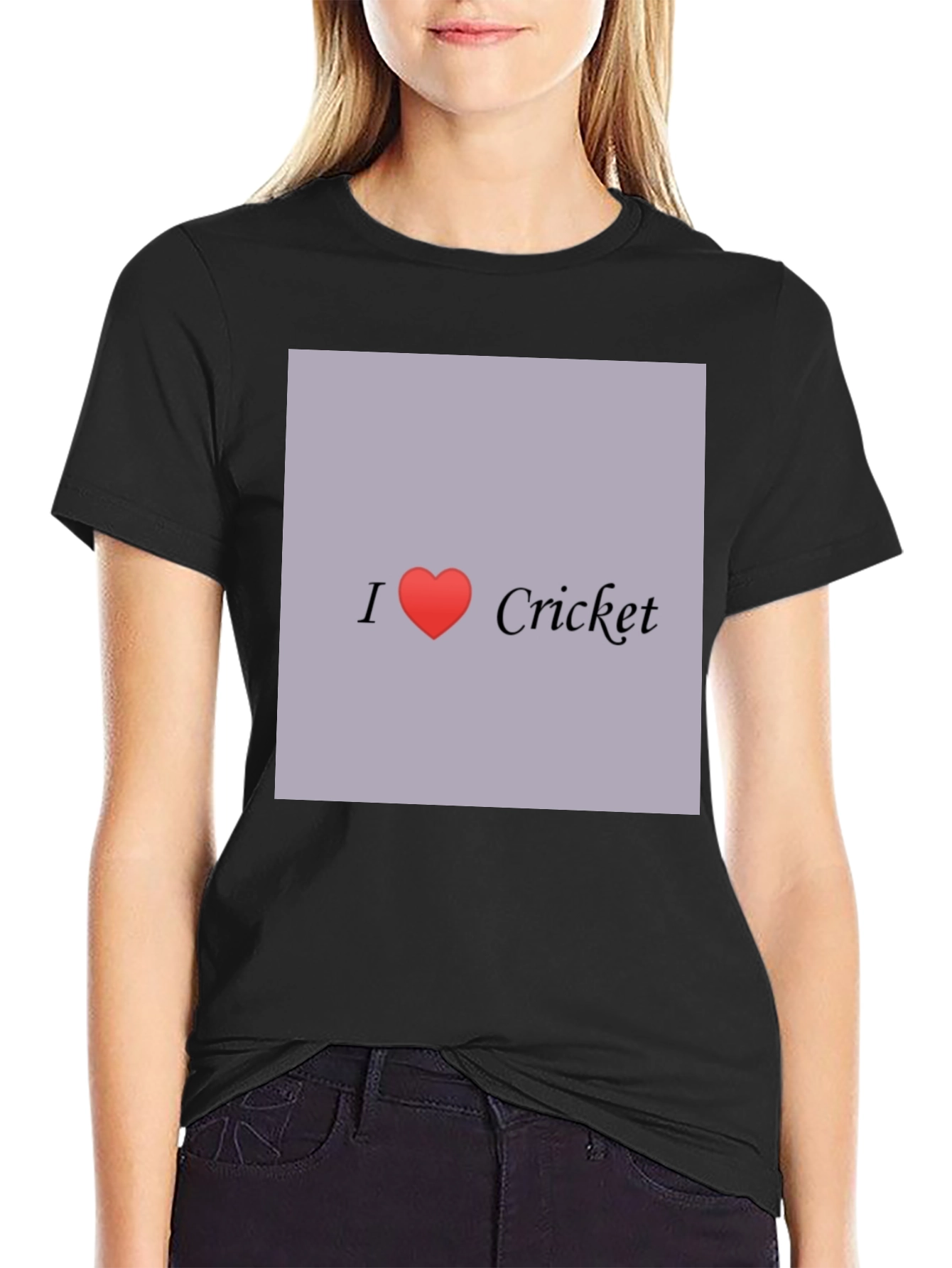 I Love Cricket Graphic Tee - Black
