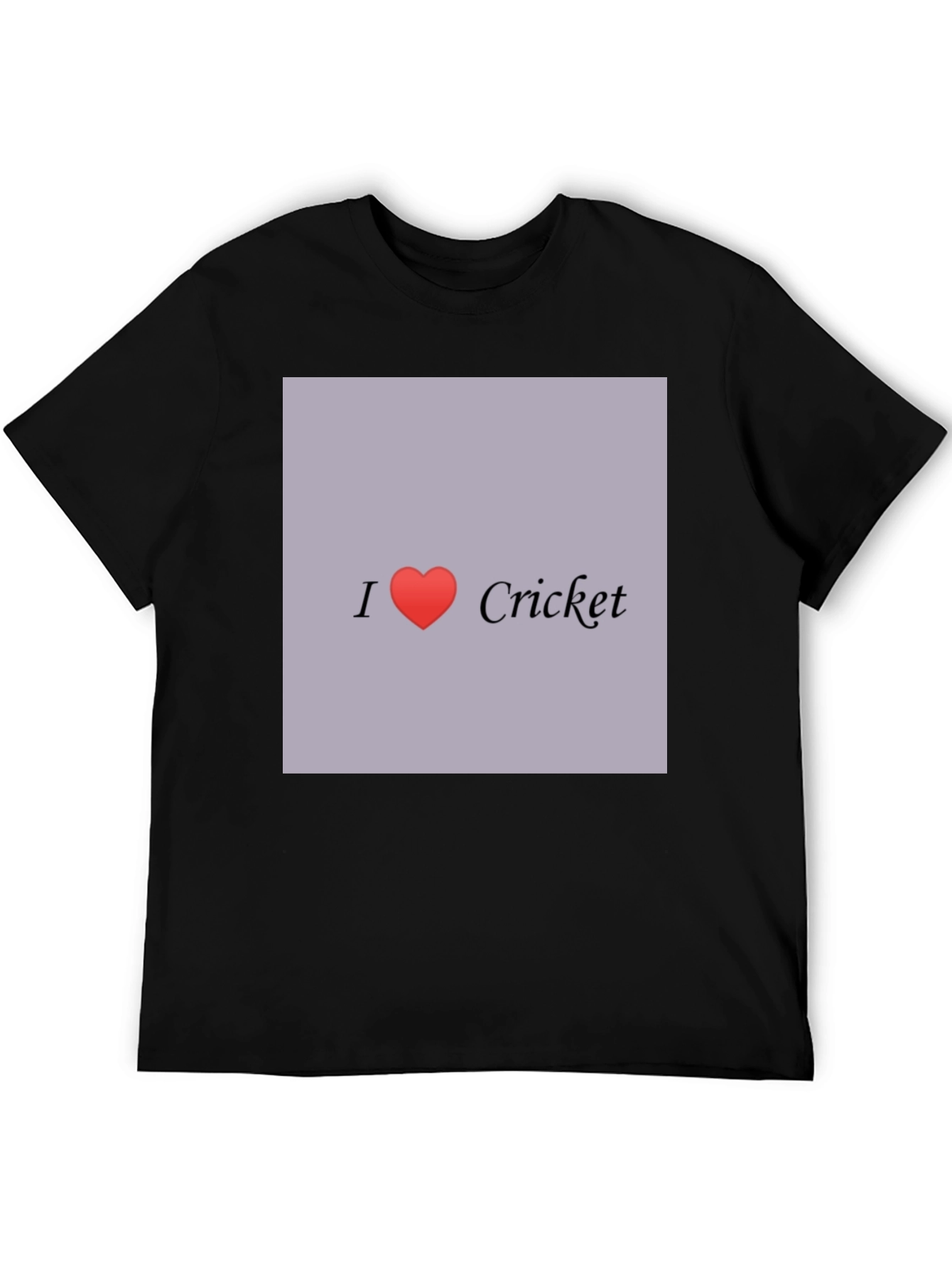 I Love Cricket Graphic Tee - Black