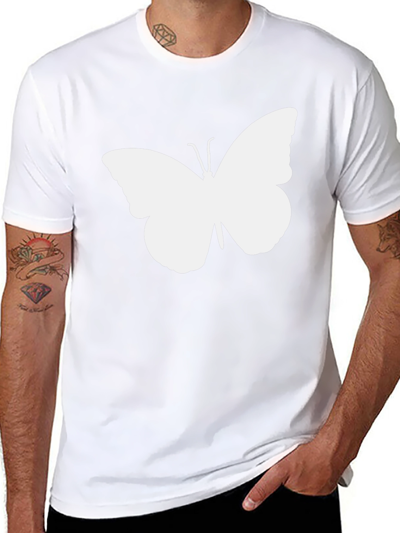Butterfly Graphic Tee - Mens Black T-Shirt
