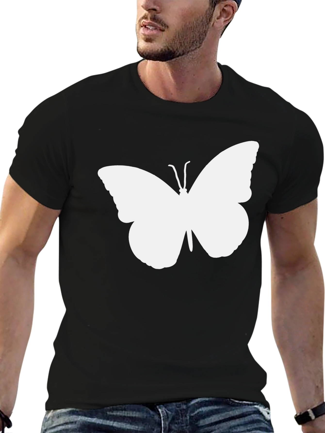 Butterfly Graphic Tee - Mens Black T-Shirt
