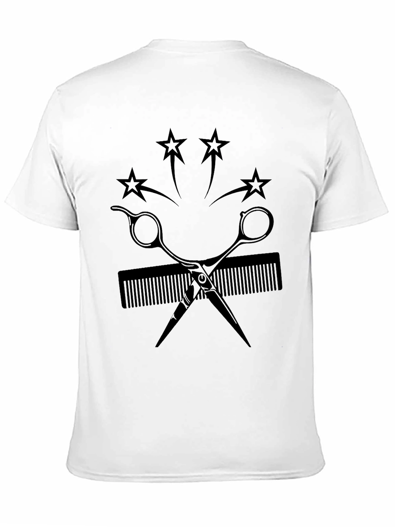 Barber Scissors & Comb Graphic Tee - Black