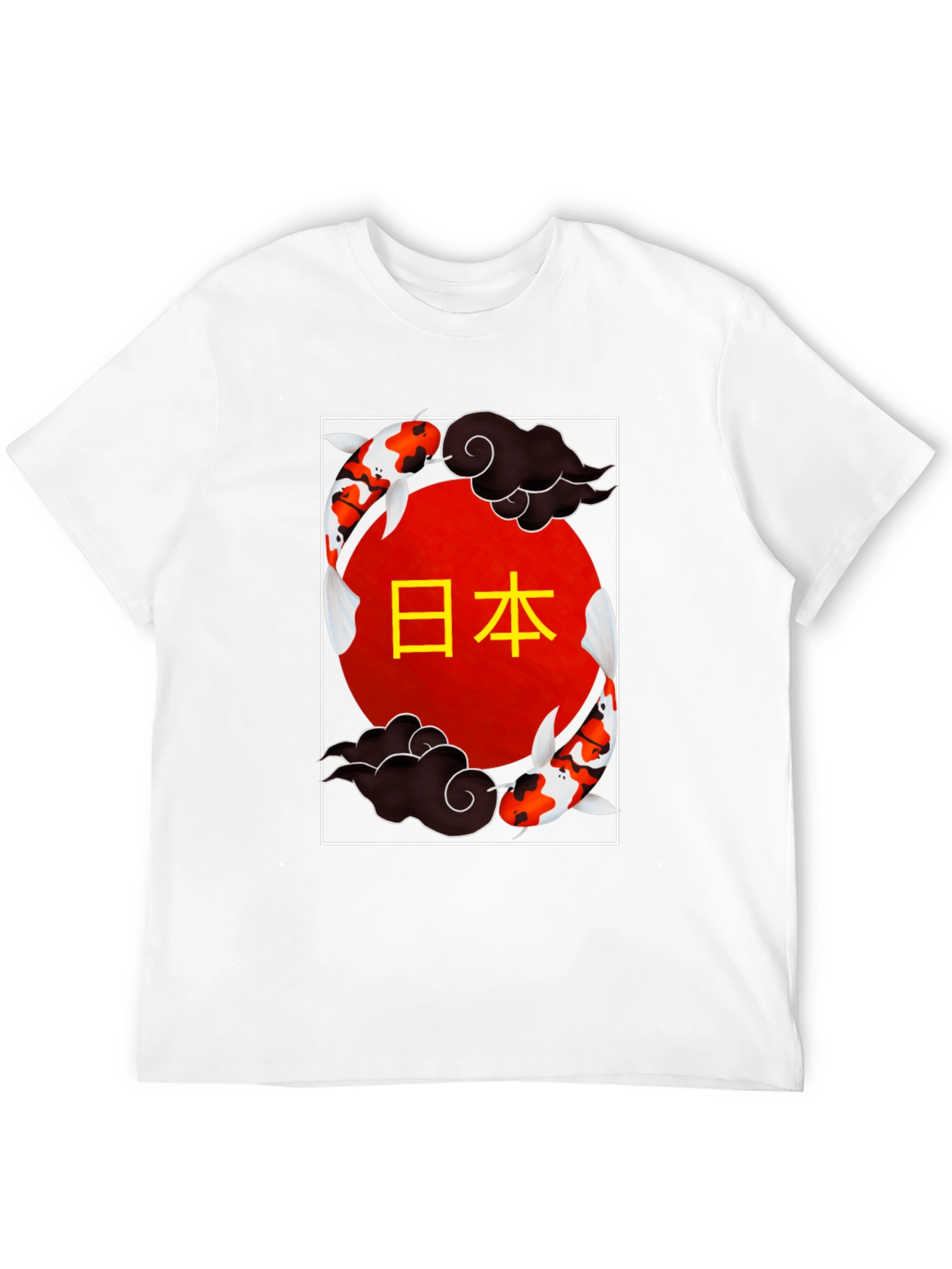 Koi Fish Japan T-Shirt Black Graphic Tee