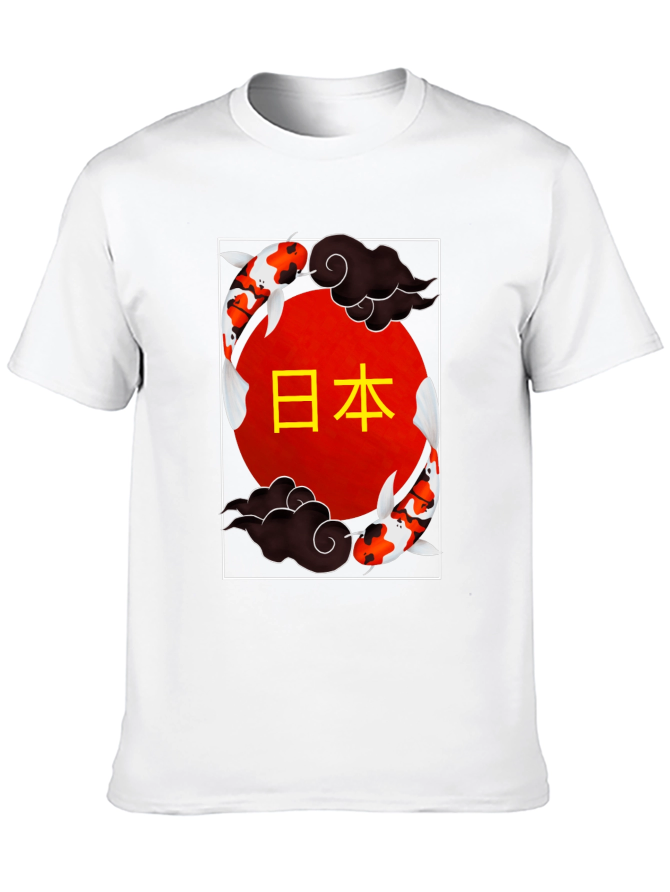 Koi Fish Japan T-Shirt Black Graphic Tee