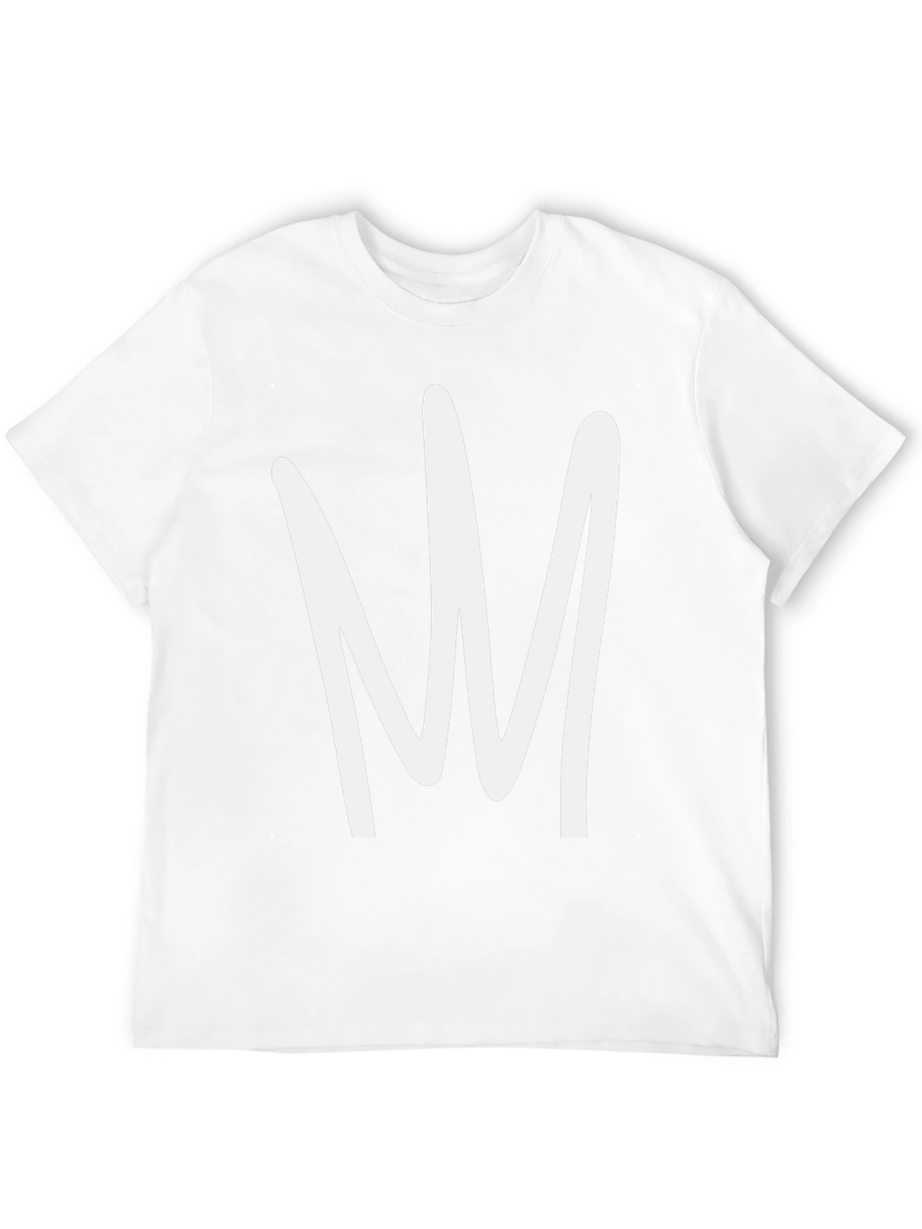 Abstract White Design Black T-Shirt