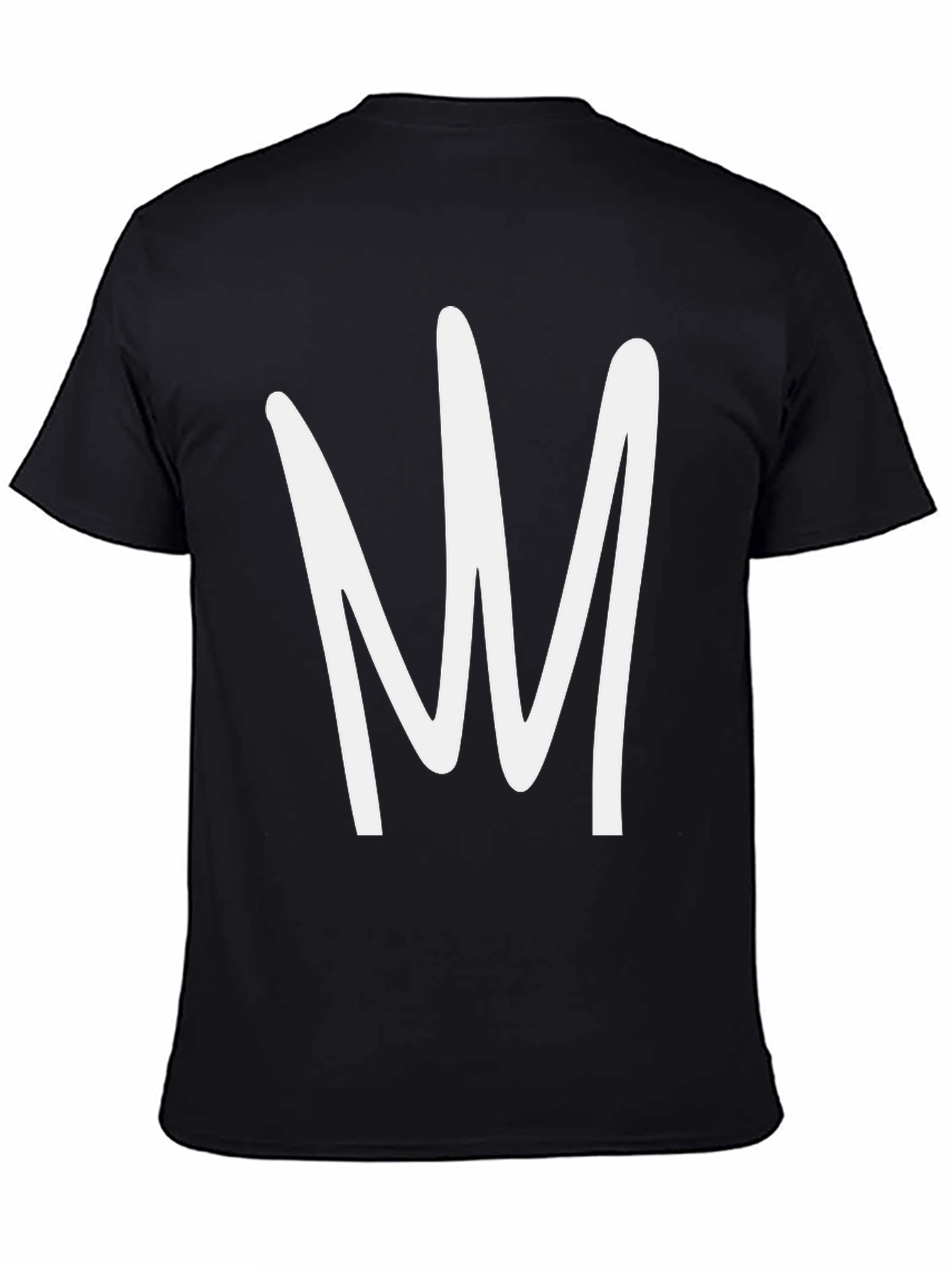 Abstract White Design Black T-Shirt