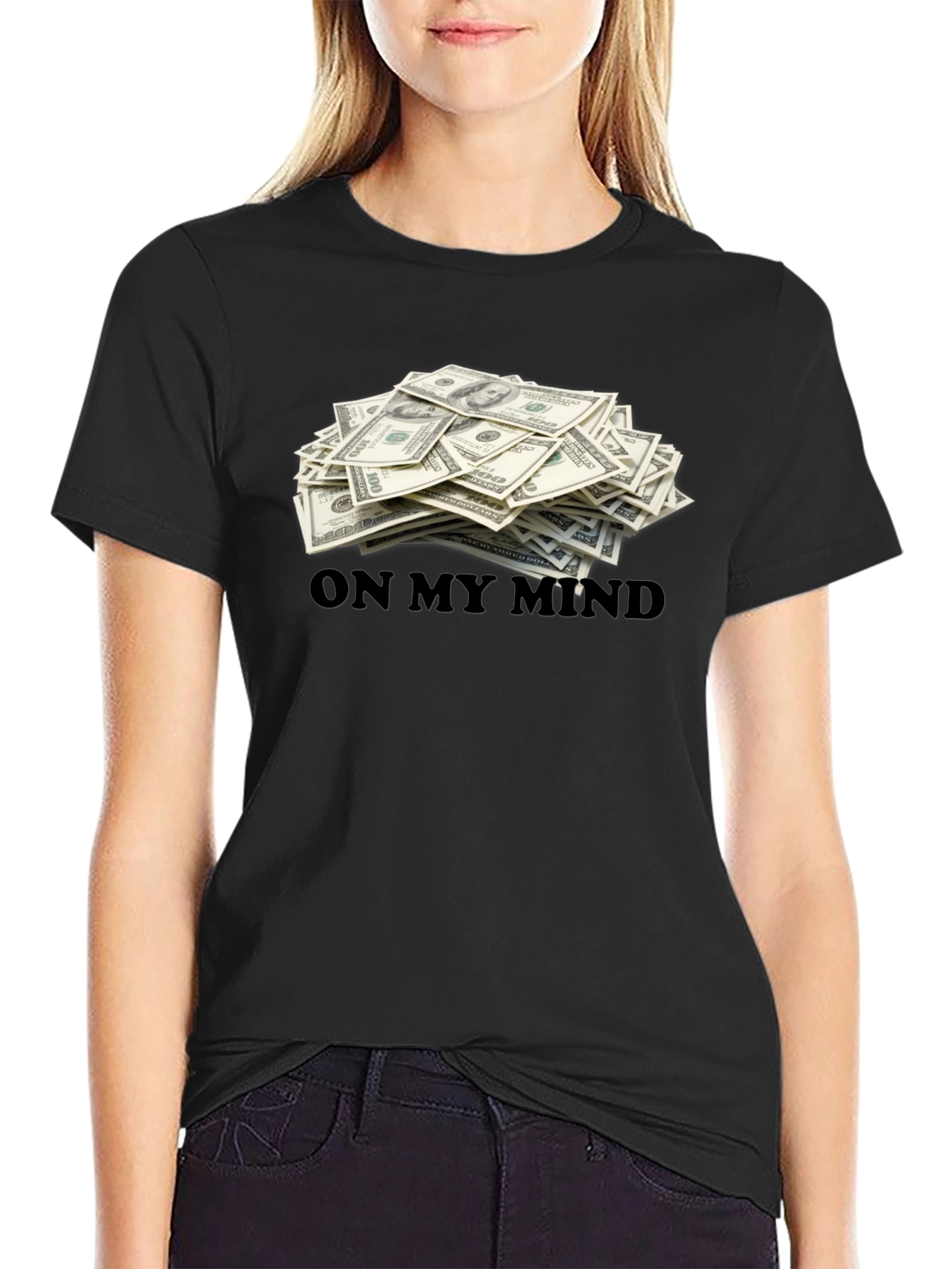 Money On My Mind Black T-Shirt